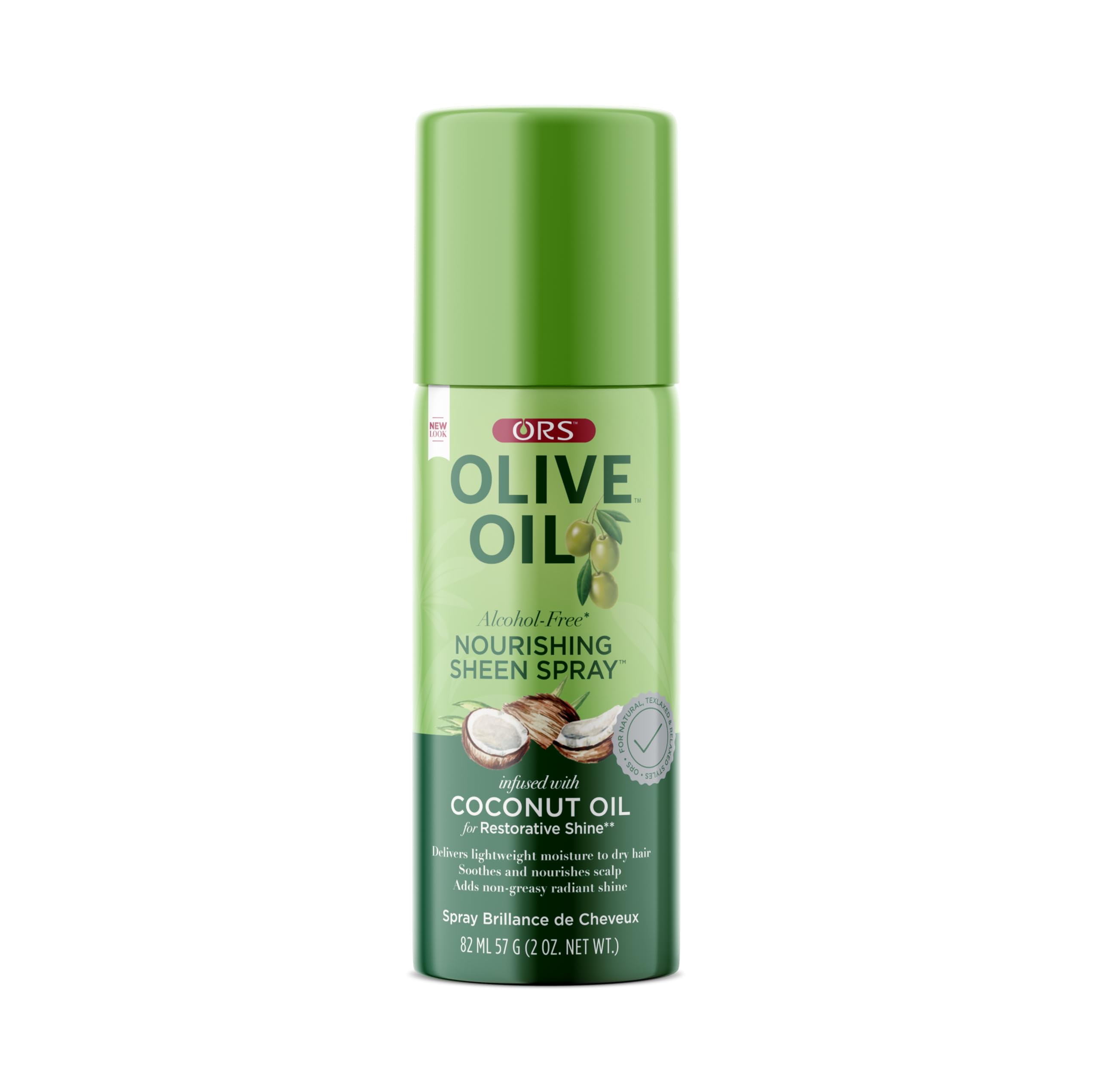 ORS Olive Oil Nourishing Sheen Spray with Coconut Oil – Restorative Shine, Travel Size (Pack of 2)