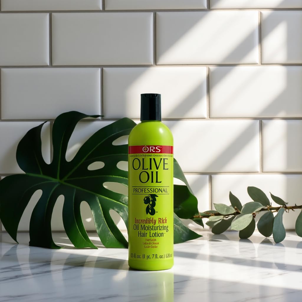 ORS Olive Oil Professional Rich Oil Moisturizing Hair Lotion 23 oz | Salon-Grade Hydration & Heat Protection