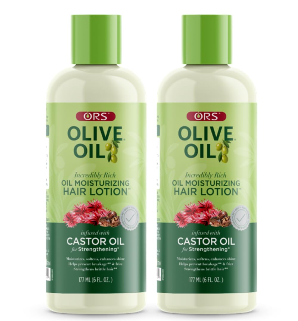 ORS Olive Oil Incredibly Rich Moisturizing Hair Lotion with Castor Oil – 6 oz (Pack of 2)