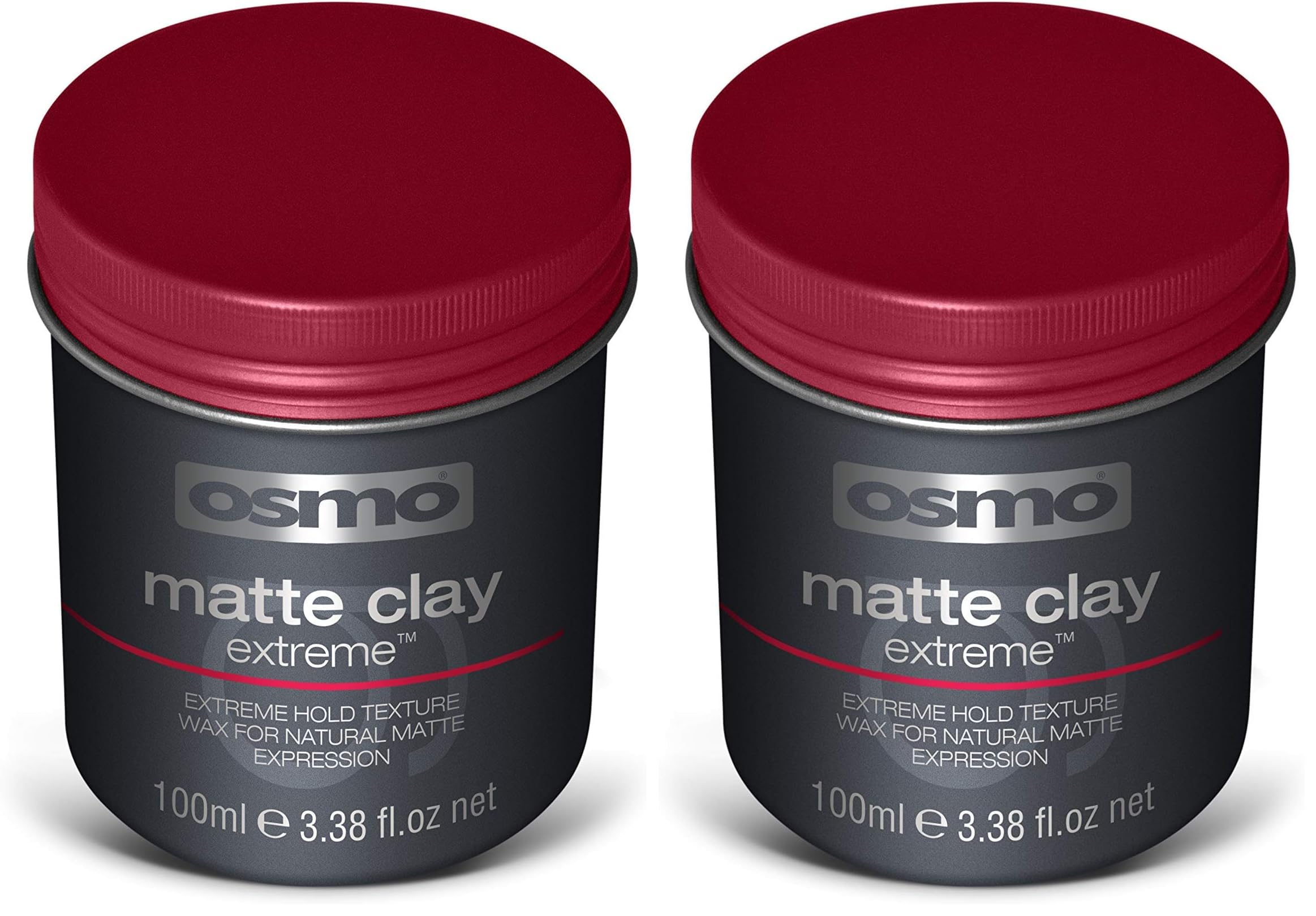 Osmo Matte Clay Extreme Hold (3.38 oz) – Pack of 2 | Matte Finish, All-Day Texture & Control