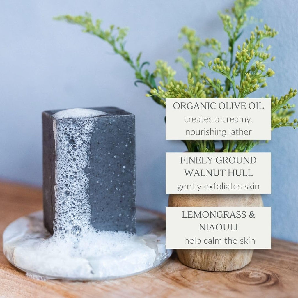 Osmia Exfo Body Soap – Niaouli & Lemongrass for Gentle Exfoliation (4 oz)