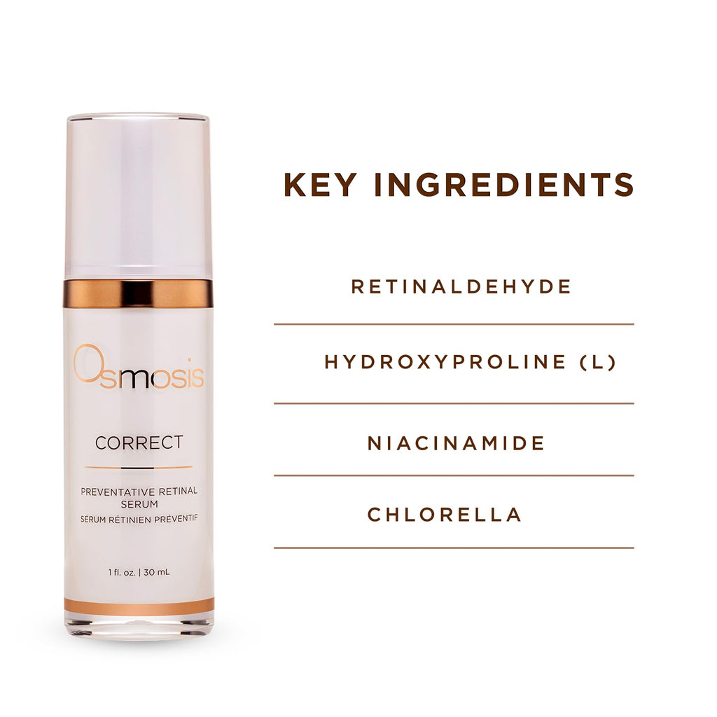 OSMOSIS CORRECT Preventative Retinal Facial Serum | Collagen Booster for Youthful, Radiant Skin • 1 Fl Oz