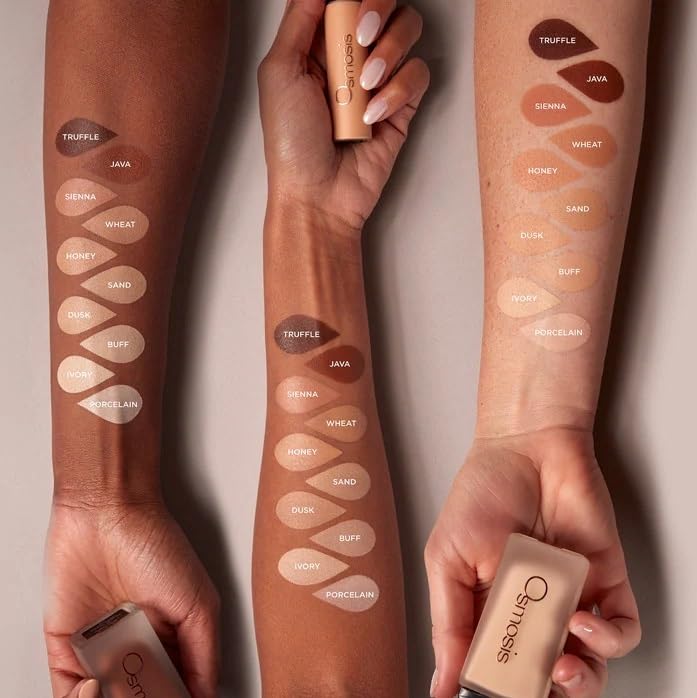 Osmosis Flawless Foundation – Lightweight Serum Foundation with Matte Finish (10 Shades, Truffle, 1 oz)