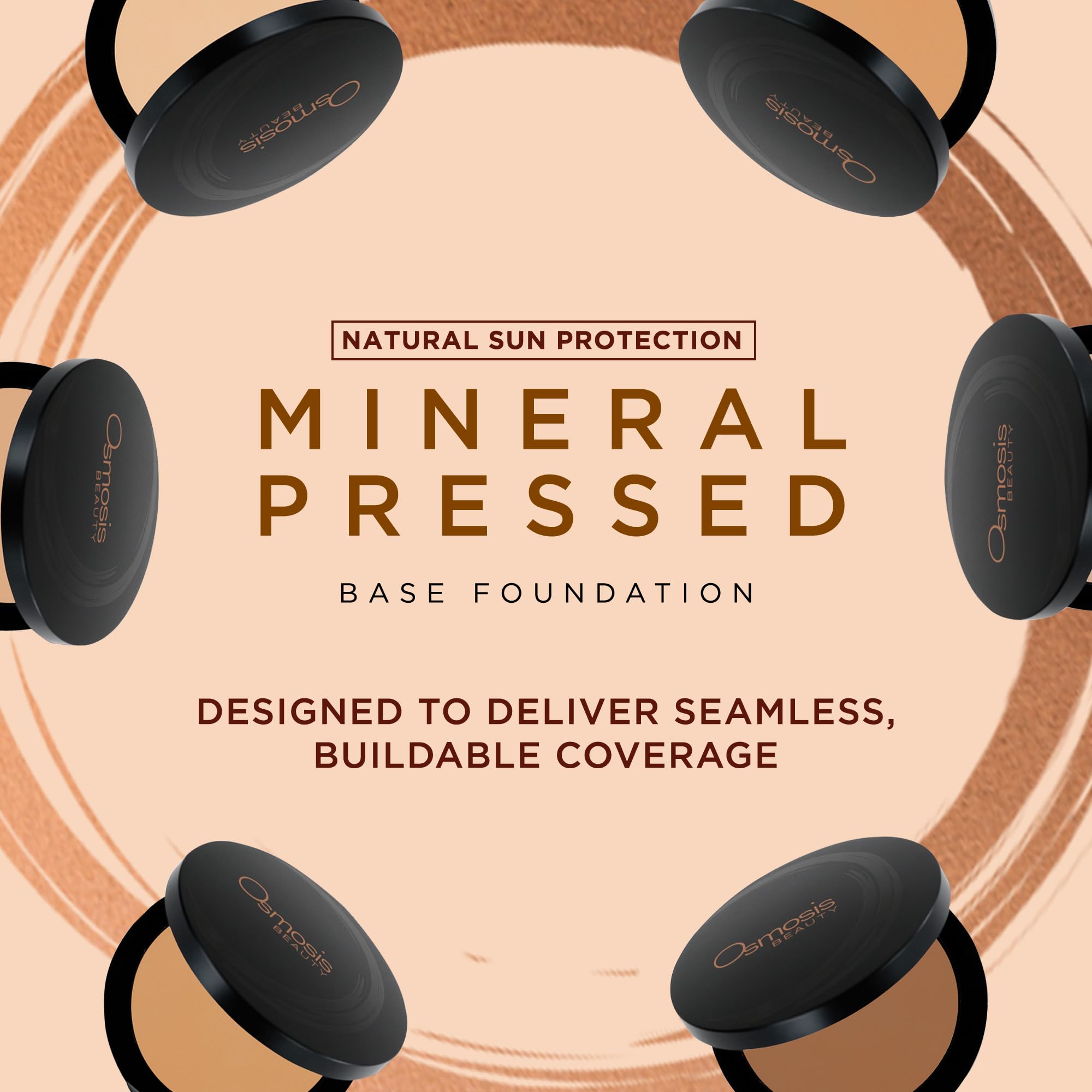 Osmosis Mineral Pressed Base Foundation - Dark Golden | Buildable Coverage, Semi-Matte Finish