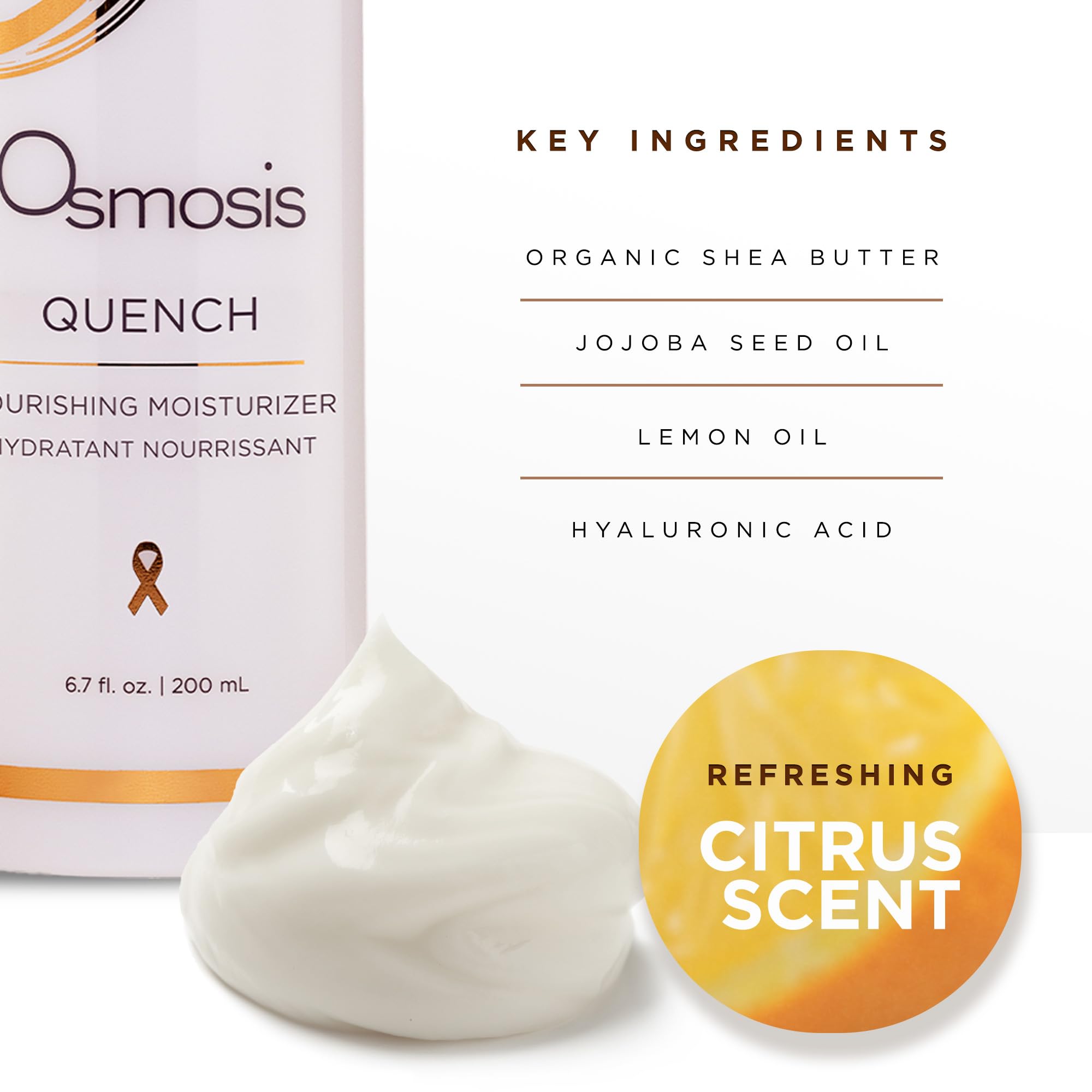 OSMOSIS QUENCH Daily Hydrating Moisturizer – Jojoba, Shea & Hyaluronic Acid | 6.7 oz