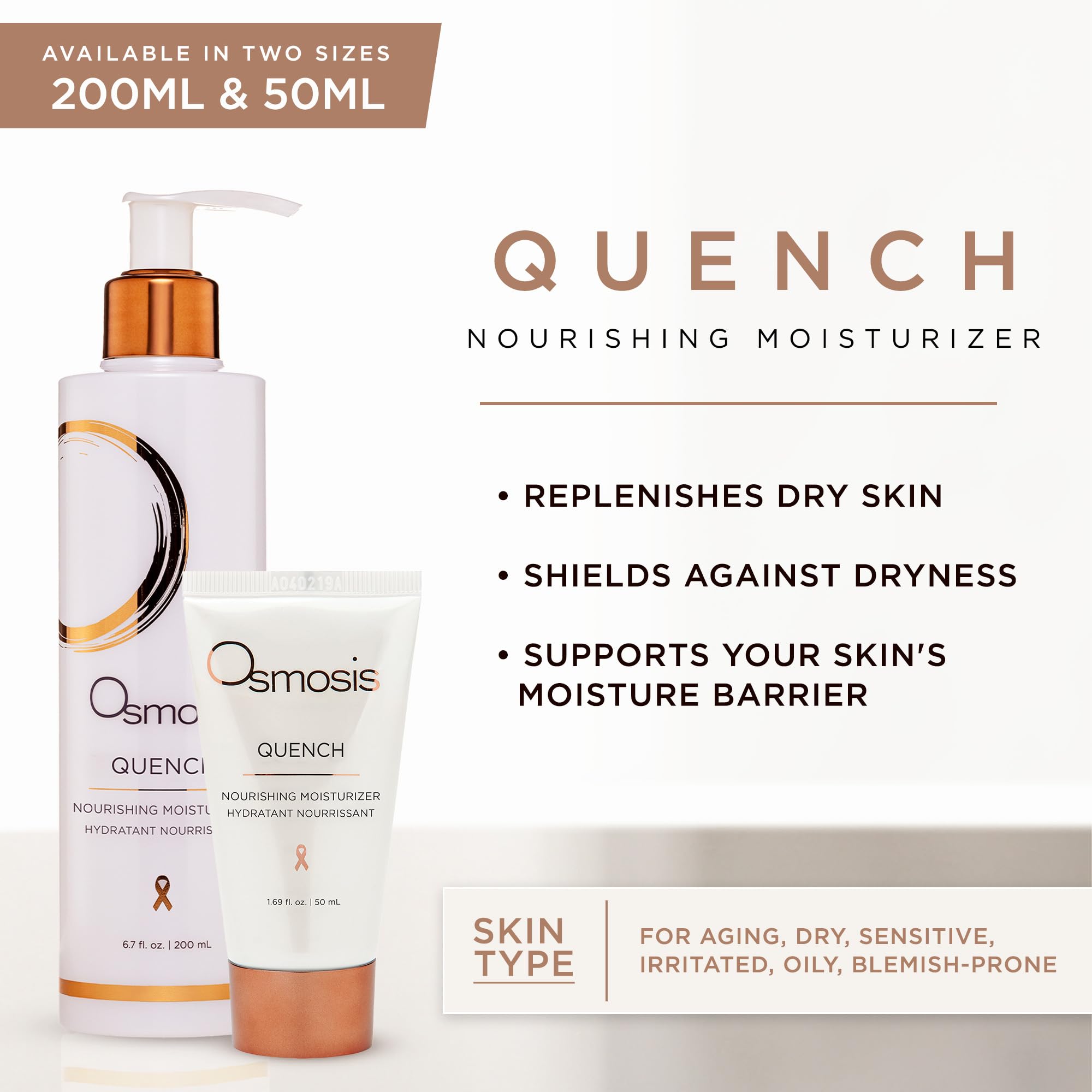 OSMOSIS QUENCH Daily Hydrating Moisturizer – Jojoba, Shea & Hyaluronic Acid | 6.7 oz