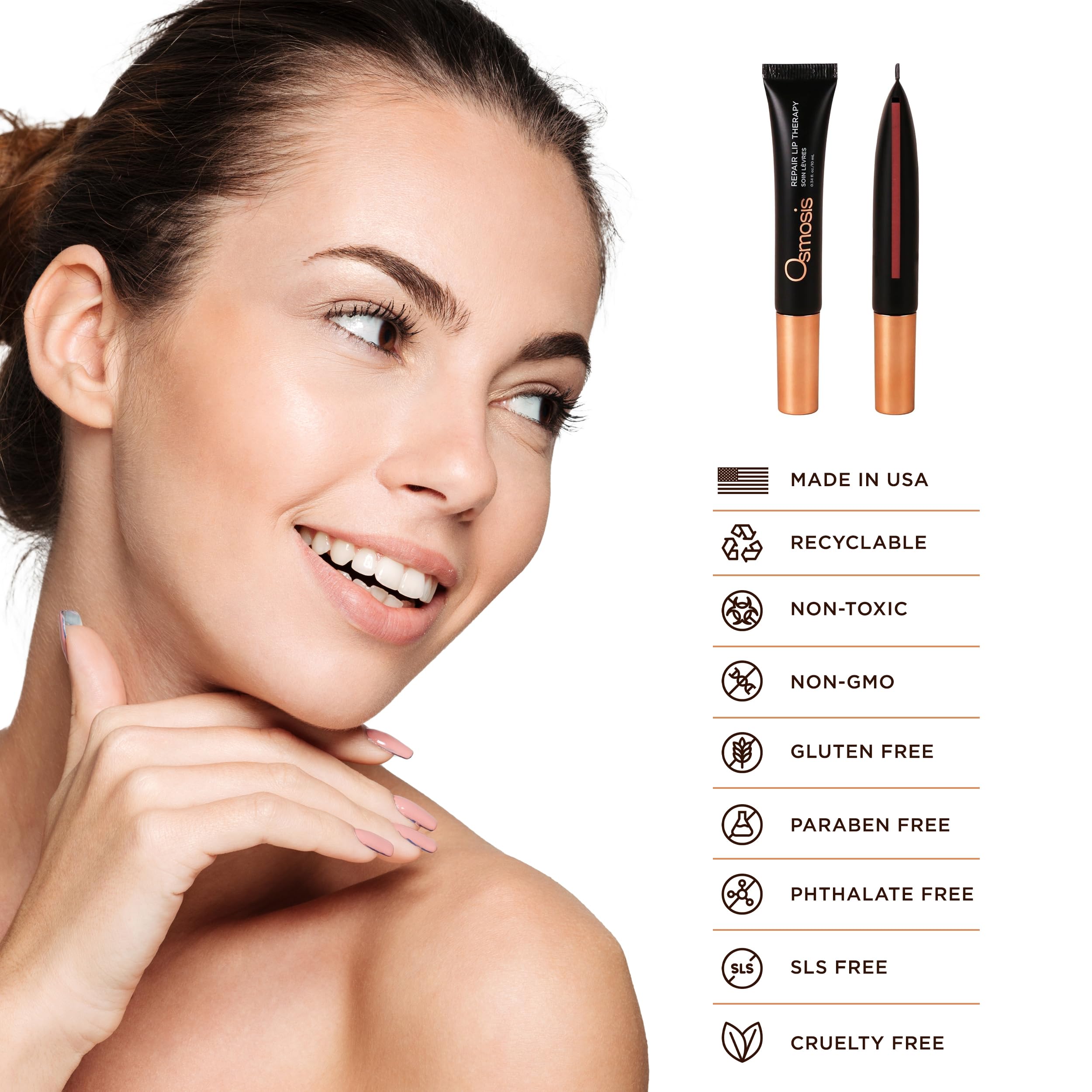 OSMOSIS Repair Lip Therapy – Nourishing Tinted Lip Gloss, Deep Hydration, 0.34 Oz