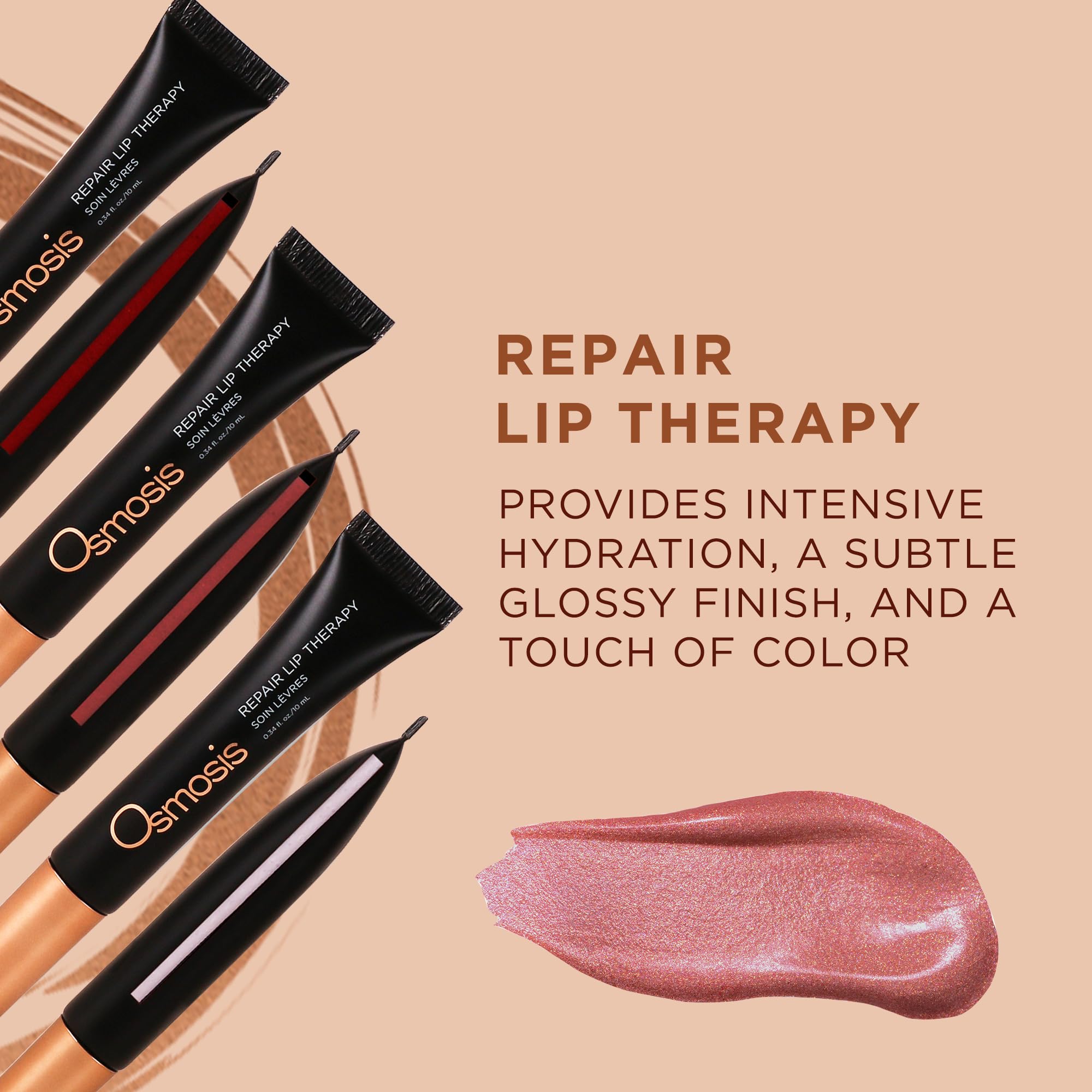 OSMOSIS Repair Lip Therapy – Nourishing Tinted Lip Gloss, Deep Hydration, 0.34 oz