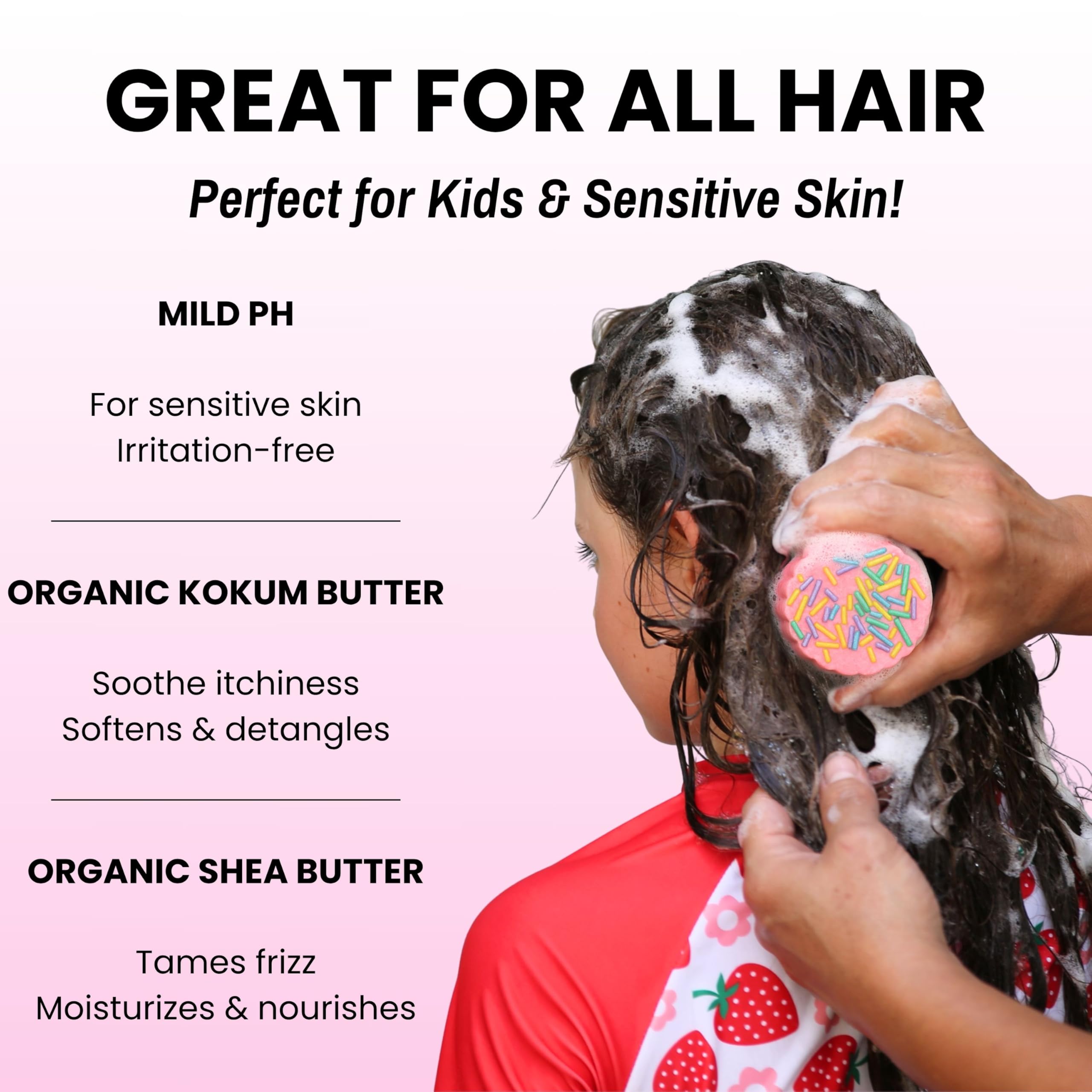 Otter Co. Kids Gentle Birthday Cake Shampoo Bar – Tear-Free, Organic & Vegan, USA Made