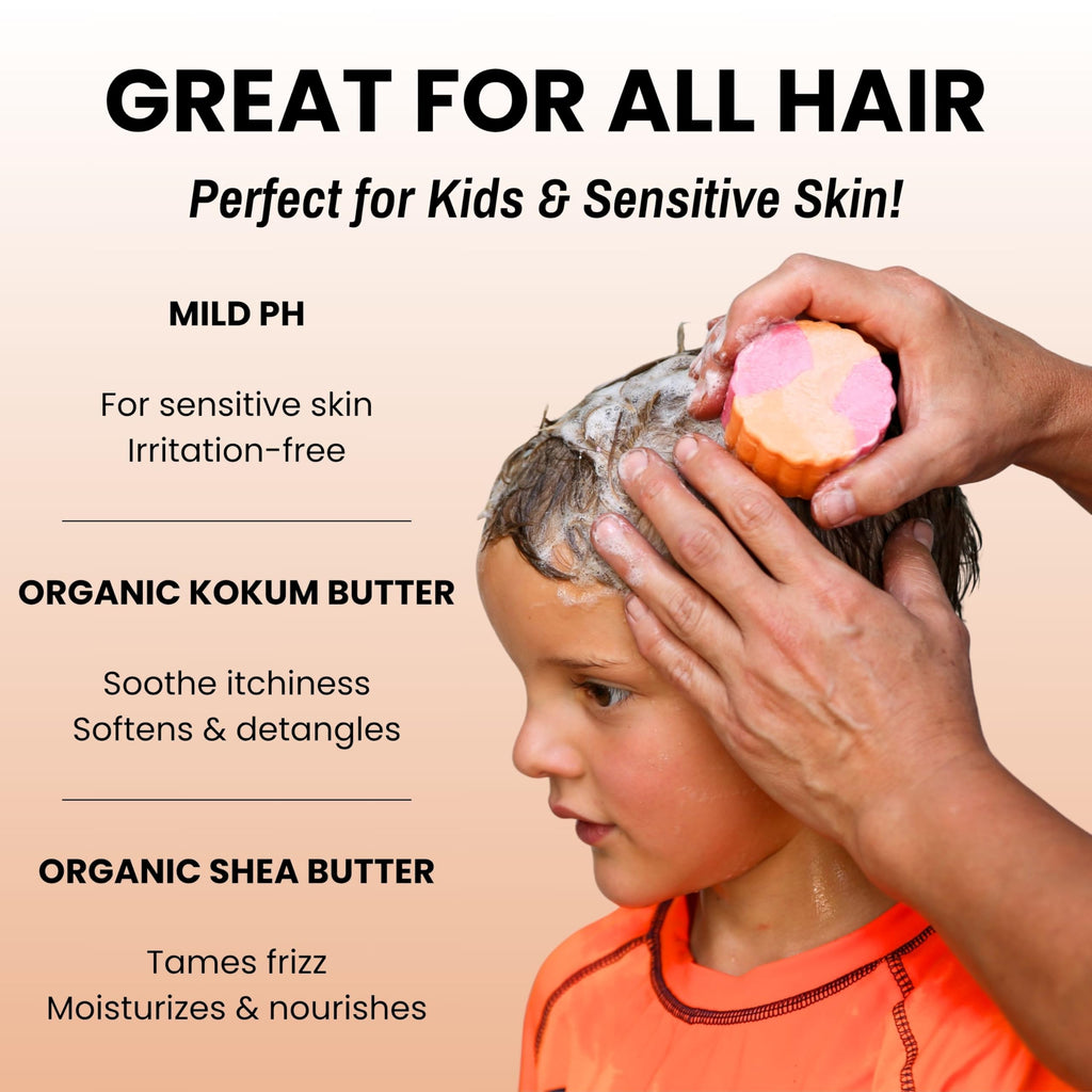 Otter co. Kids Gentle Peach Shampoo Bar – Tear-Free Organic Toddler Shampoo
