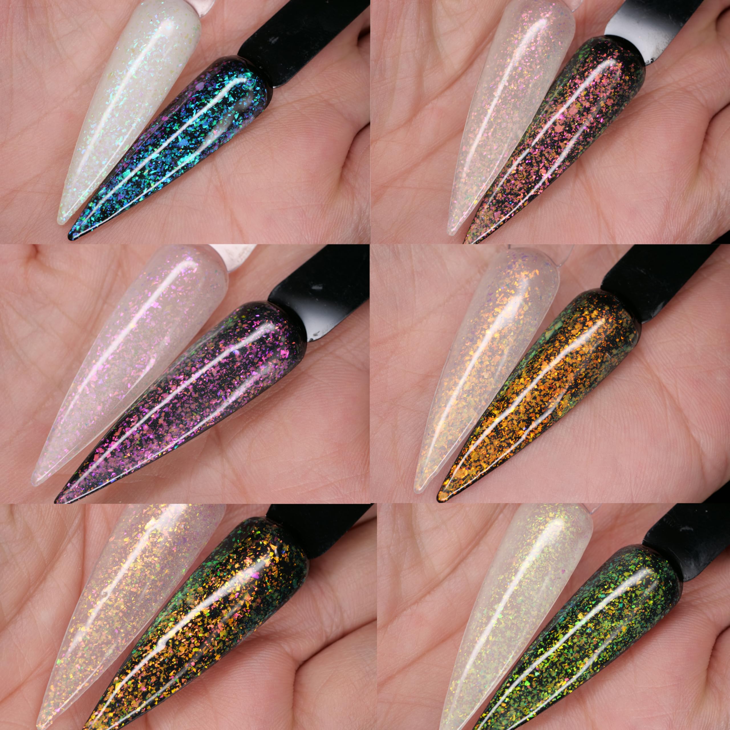 Oumisaya Glow in the Dark Opal Gel Nail Polish Set GP014 | Color-Changing Gel Polish (6 Colors)