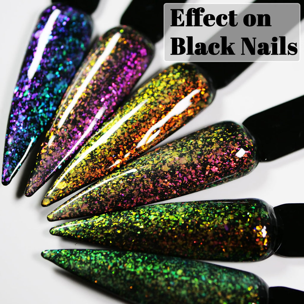 Oumisaya Glow in the Dark Opal Gel Nail Polish Set GP014 | Color-Changing Gel Polish (6 Colors)