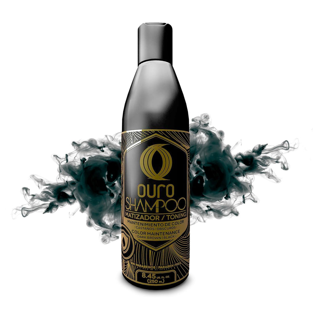OURO Color-Enhancing Shampoo – Dark Brown & Black Hair, Neutralizes Yellow, Boosts Shine, Color Protection (8.45 oz)