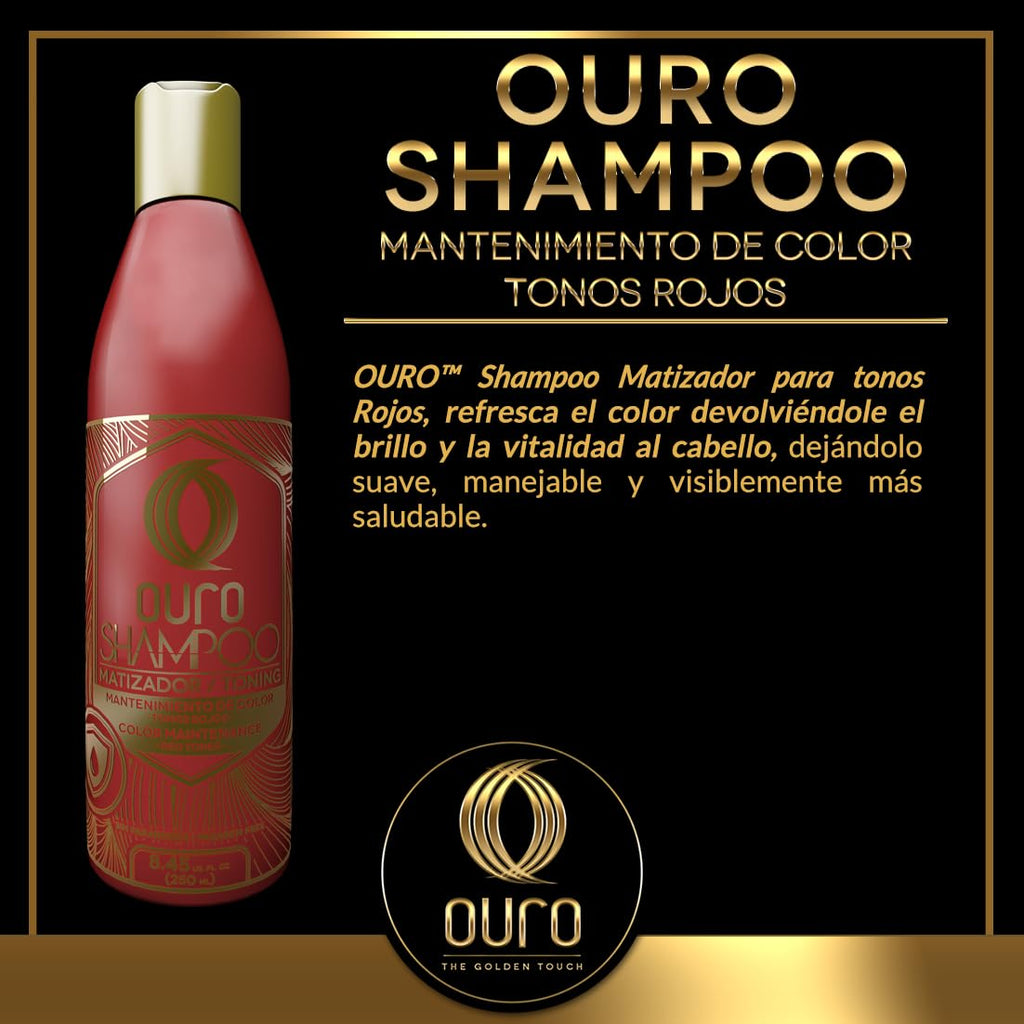 OURO Red Toning Shampoo – Red Color Maintenance (8.45 oz)
