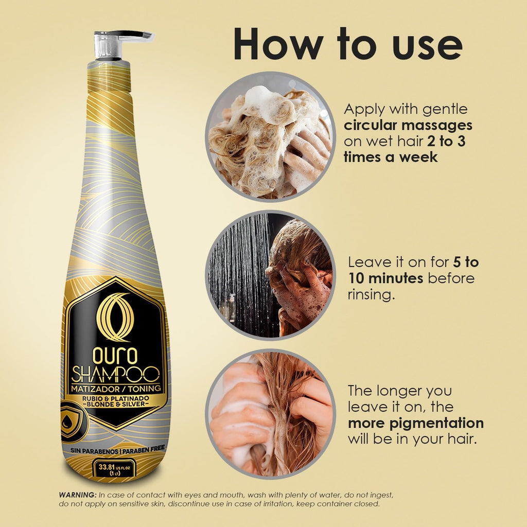 OURO Shampoo Toning Nuance Blonde Silver Hair Treatment | 33.8 oz / 1000 ml
