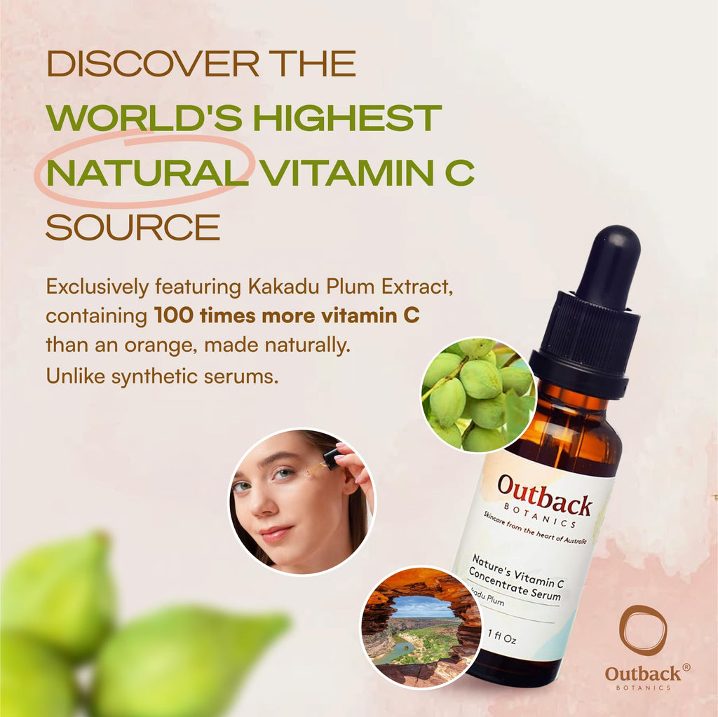 Outback Botanics Vitamin C Serum with Kakadu Plum | 100x Vitamin C, Hydrating & Anti-Aging | 1 fl oz