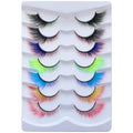 Outopen 7 Pairs Angel Colored Lashes – Fluffy Winged Fox Eye Look for Halloween & Cosplay