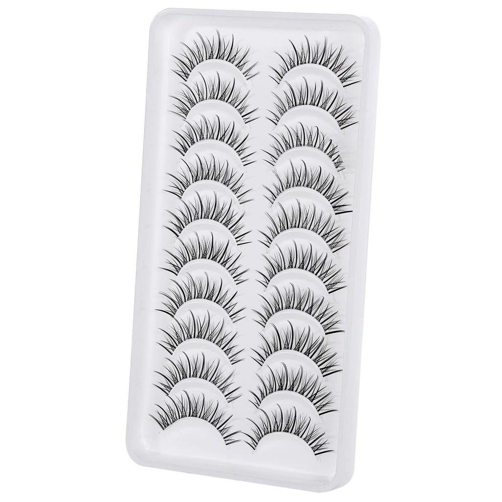 outopen Manga Lashes – Natural Look Anime Style with Clear Band, 10 Pairs Pack