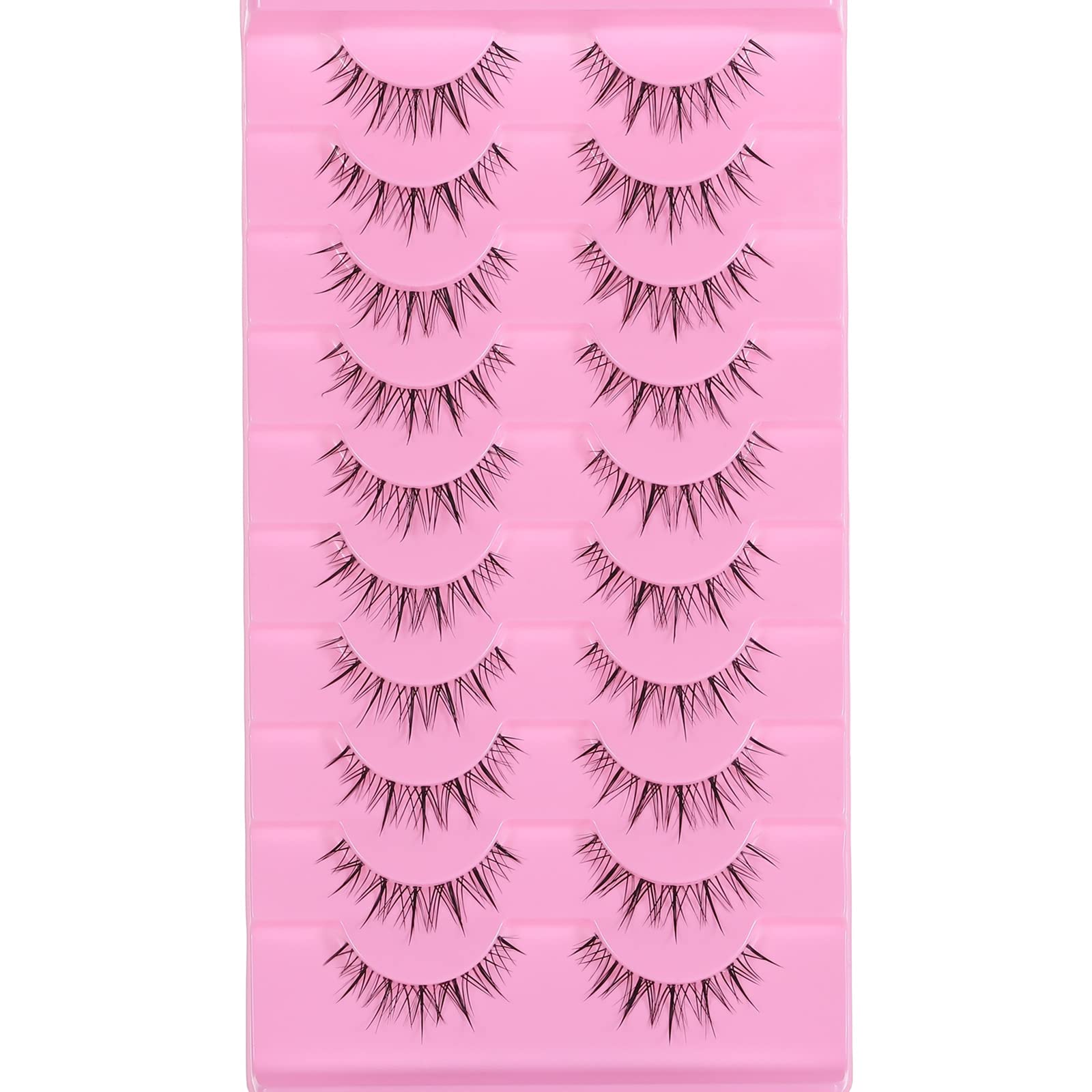 outopen Manga Lashes – Natural Look False Eyelashes, Clear Band, Anime Cosplay Lashes