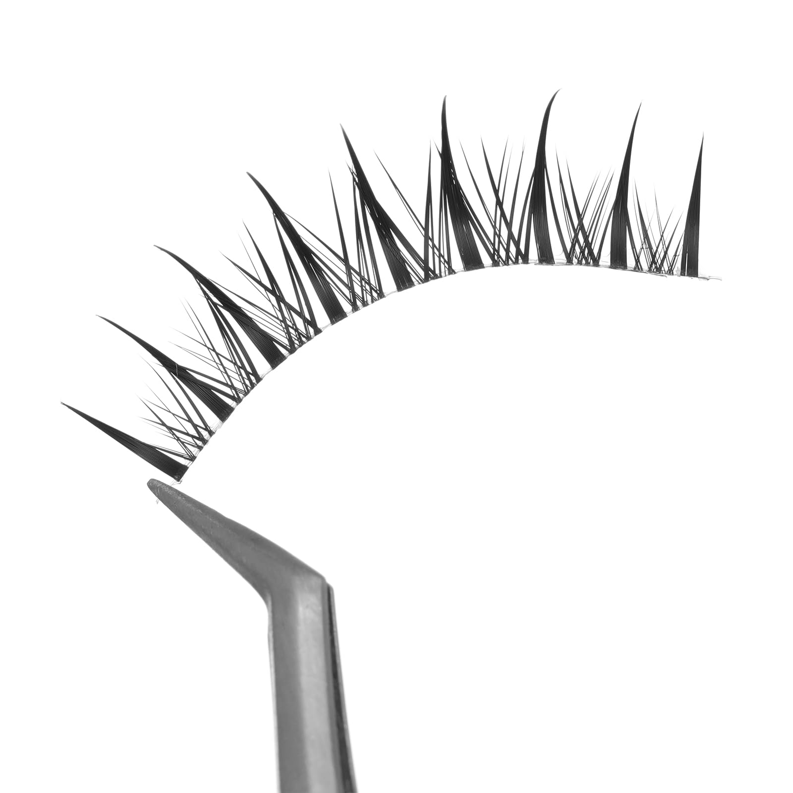 outopen Manga Lashes – 10 Pairs Clear Band 9-12mm, Wet Look Spiky Anime Eyelashes