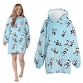 Daisy Dreamer Oversized Panda Hooded Plush Fleece Blanket With Sherpa Lining Cotton Rich Everyday Comfort