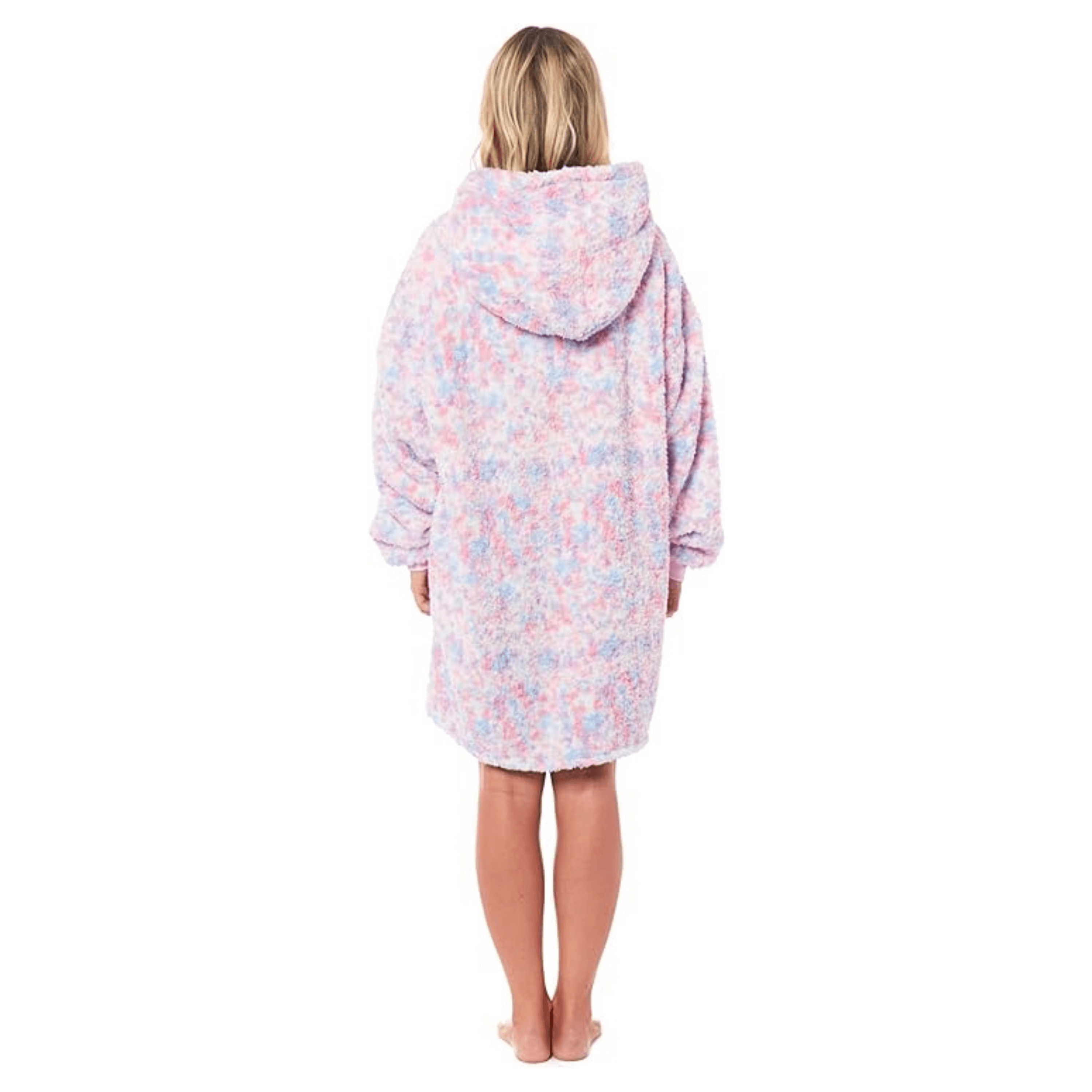 Daisy Dreamer Oversized Rainbow Hooded Blanket Sweatshirt With Sherpa Fur Lining