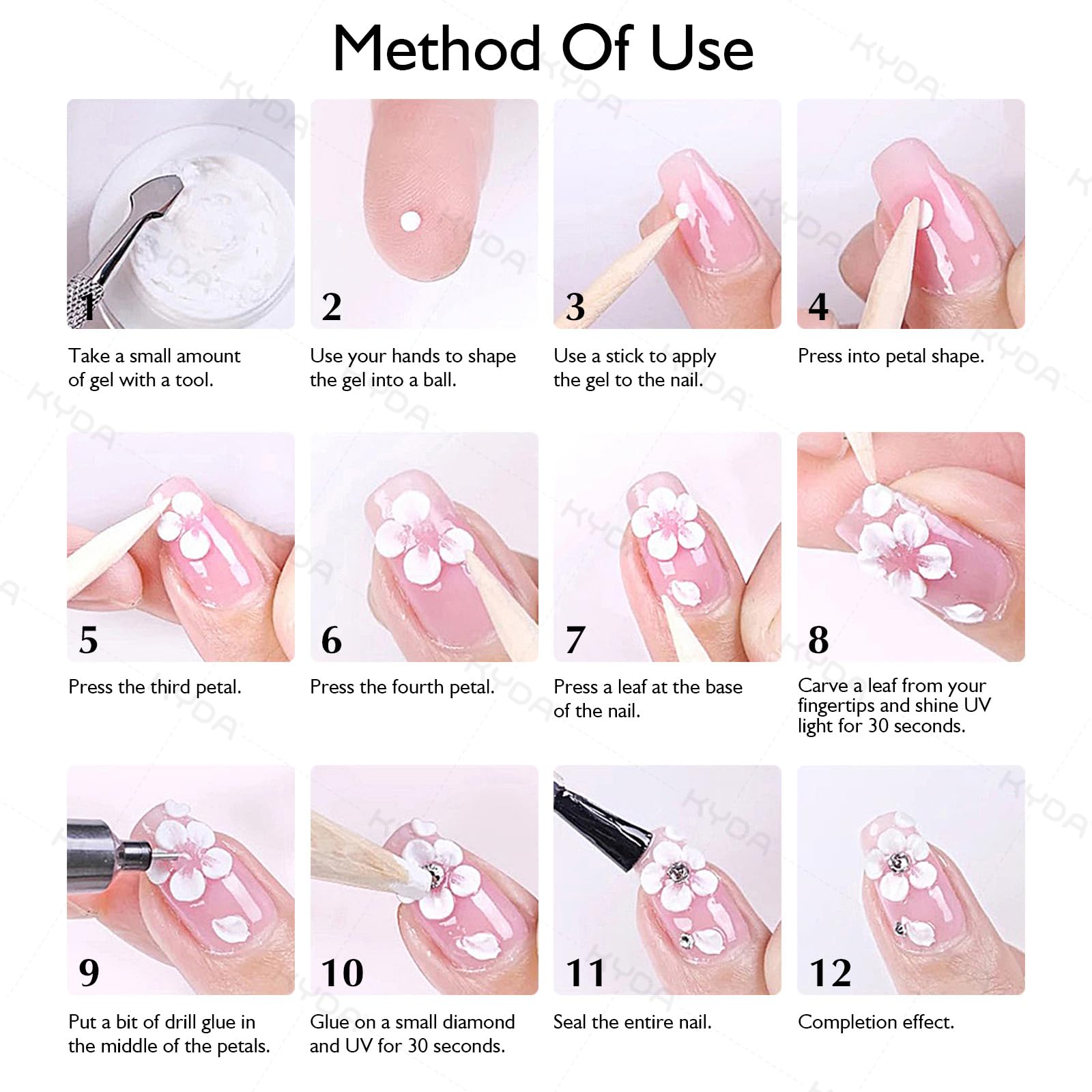 Ownest 12 Colors Sculpture Nail Gel Set with Carved Painting Pen – 3D Nail Art & Soak Off UV
