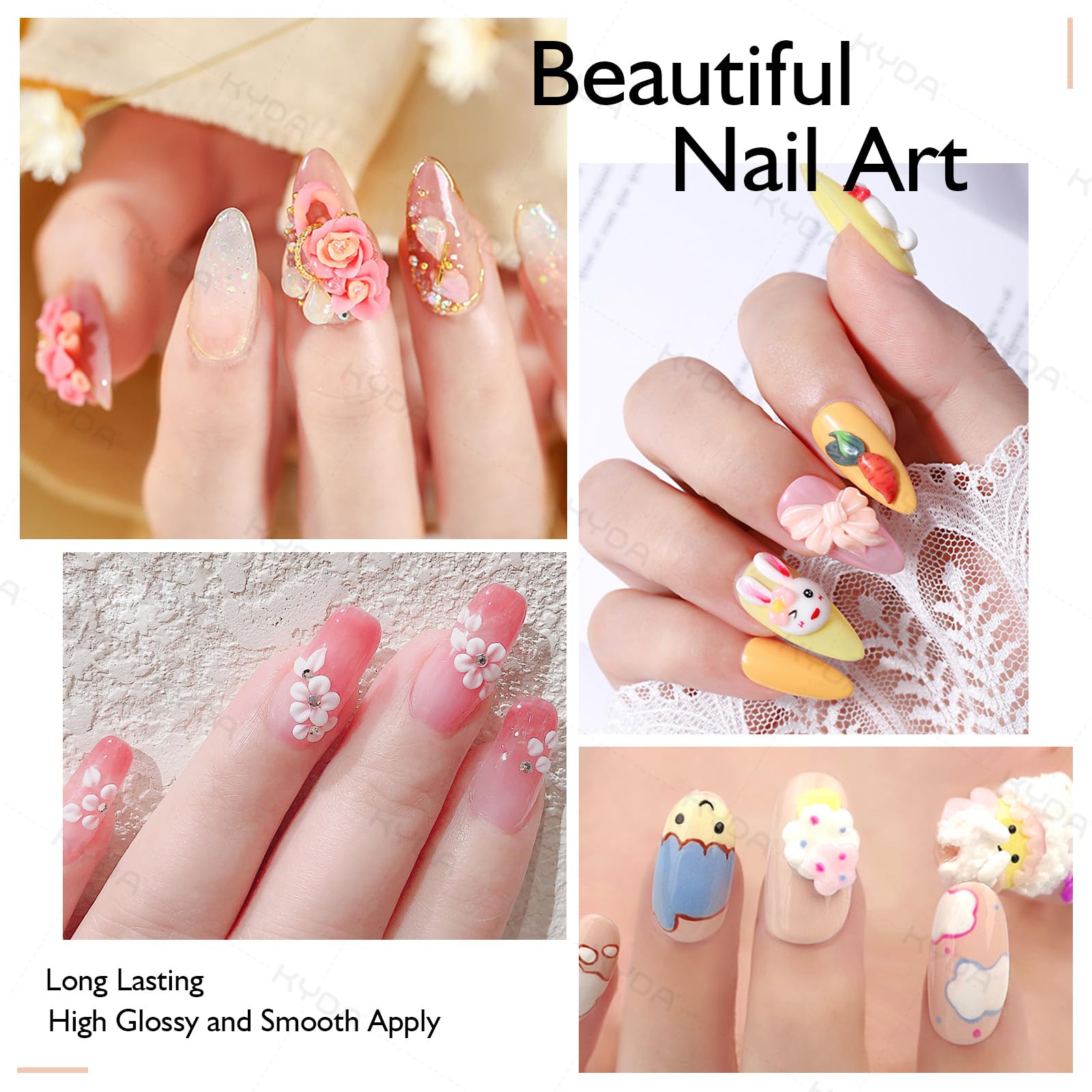 Ownest 12 Colors Sculpture Nail Gel Set with Carved Painting Pen – 3D Nail Art & Soak Off UV