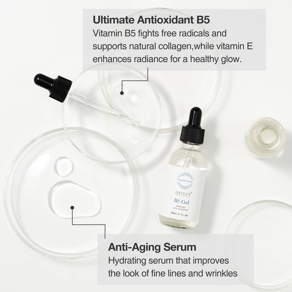 OxygenCeuticals B5 Gel – Hydrating Serum with Panthenol, Hyaluronic Acid & Adenosine