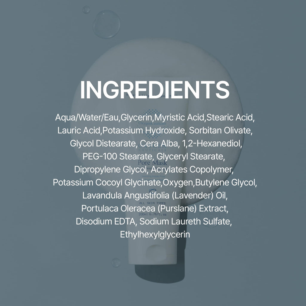 OxygenCeuticals Pore Mask – Deep Cleansing Foaming Cleanser with Stearic Acid, Lavender Oil & Portulaca