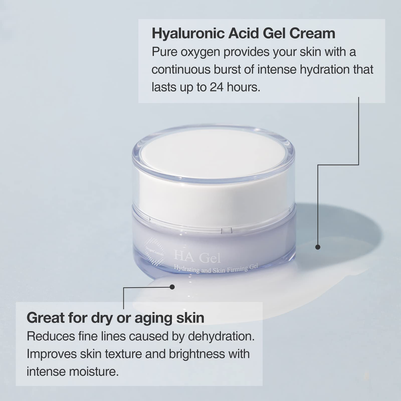 OxygenCeuticals HA Gel – Intensive Hydration with Hyaluronic Acid, Adenosine & Centella (50 ml)