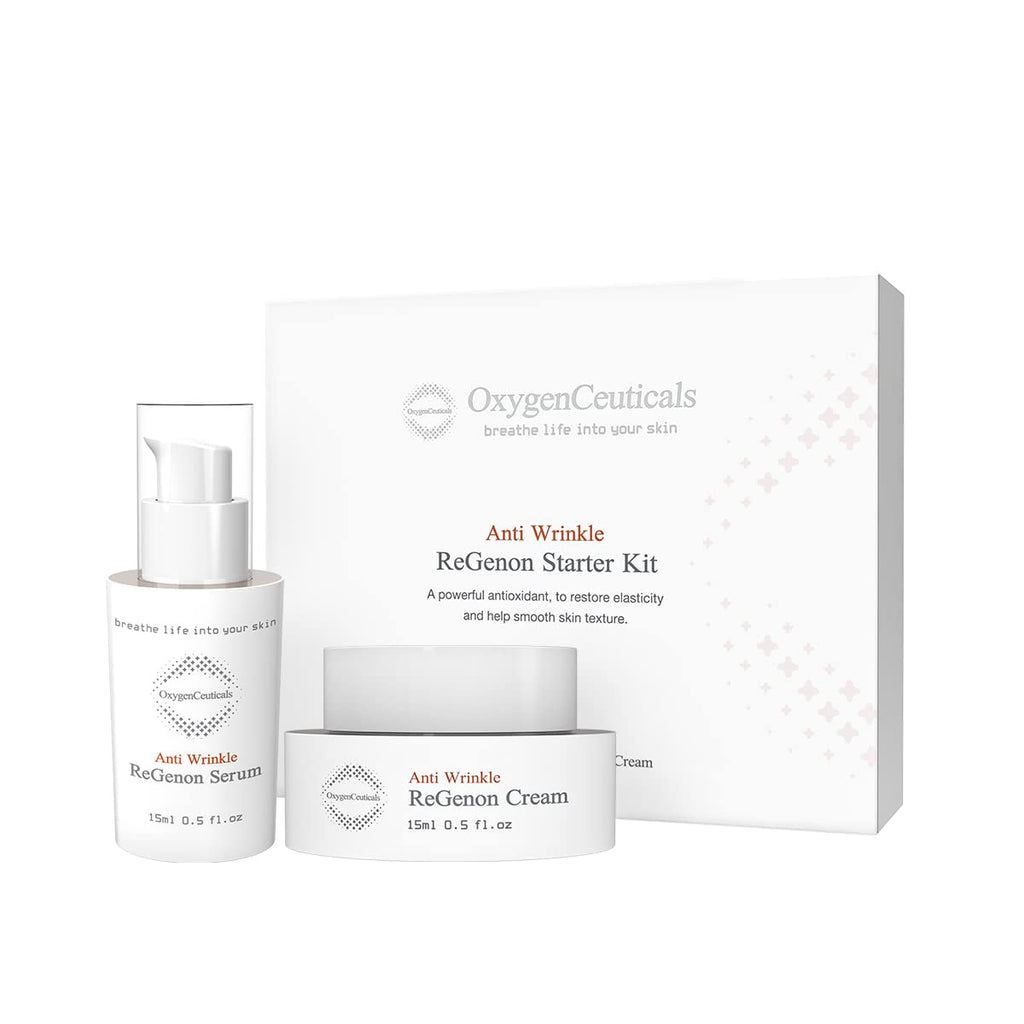 OxygenCeuticals ReGenon Starter Kit — 2-Step Antioxidant Serum & Cream, 20,000ppm Idebenone