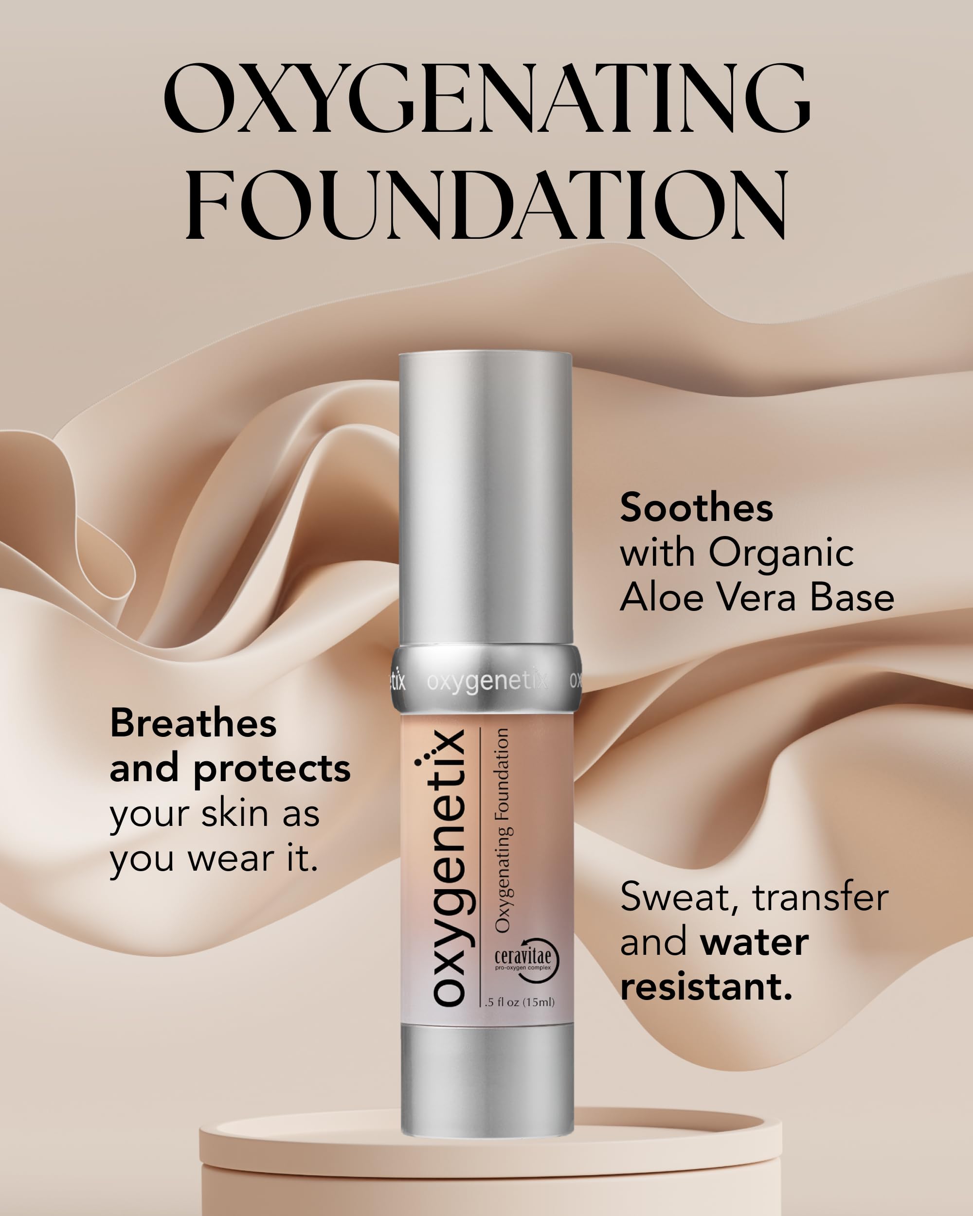 Oxygenetix Oxygenating Foundation Coco - Breathable, Buildable Coverage for Sensitive & Post-Treatment Skin