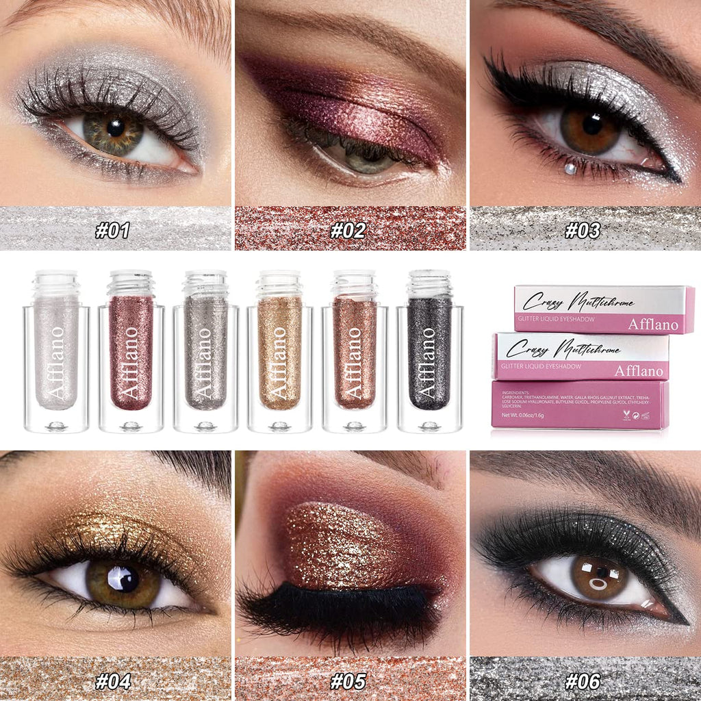 oygcee Glitter Shimmer Liquid Eyeshadow Champagne – Long-Wearing, Quick-Drying, Easy to Apply