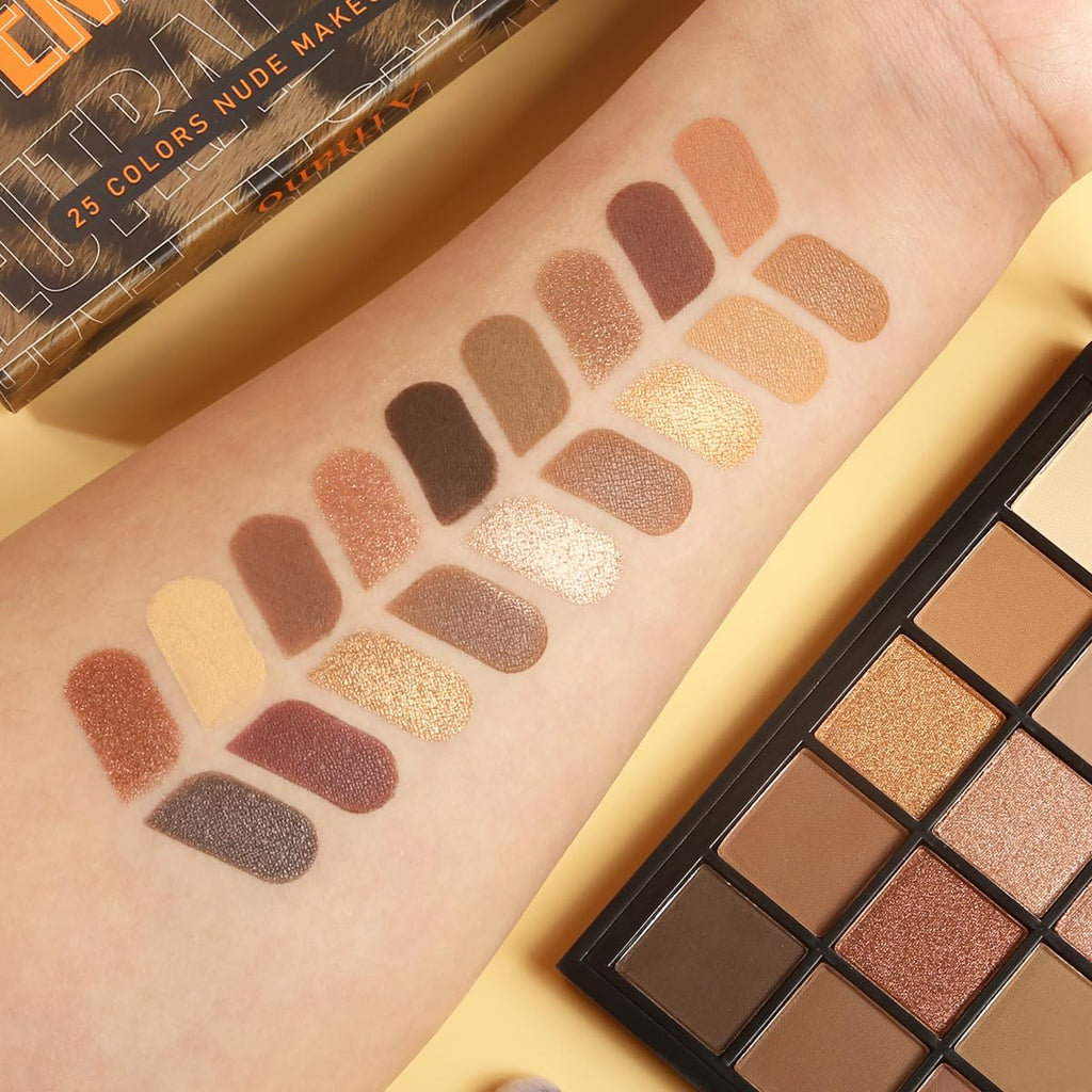 oygcee Nude Neutral Eyeshadow Palette – 25 Warm Shades, Long-Wear
