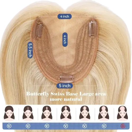 100% Remy Blonde Hair Toppers