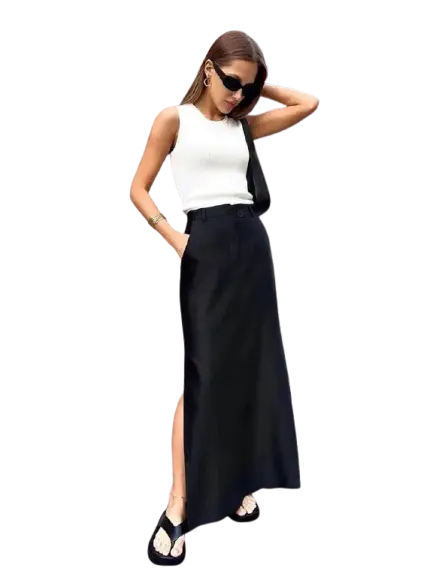 Black Loose Long Skirts