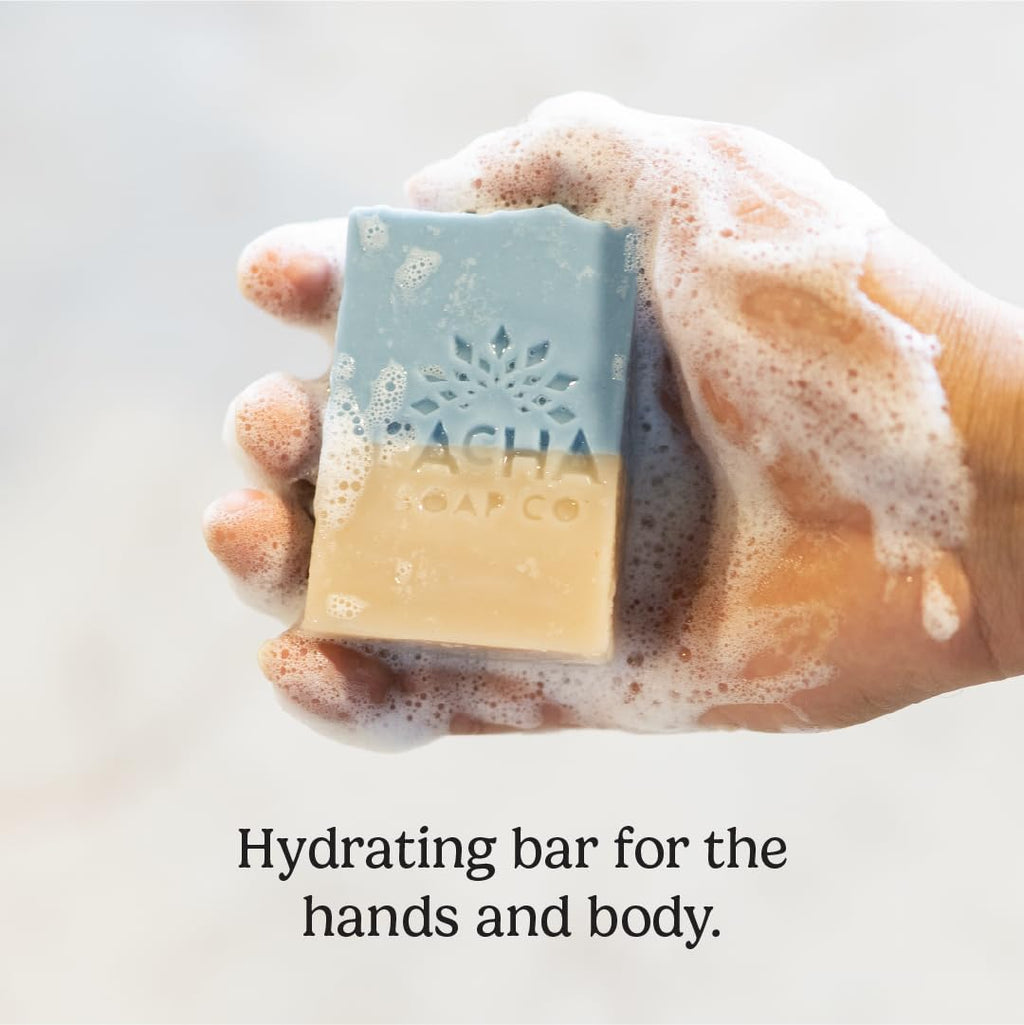 Pacha Soap Co. Sand and Sea Bar Soap — Exfoliating Sea Salt, Volcanic Ash & Pumice (5-Pack, 4 oz Each) | Handcrafted in USA