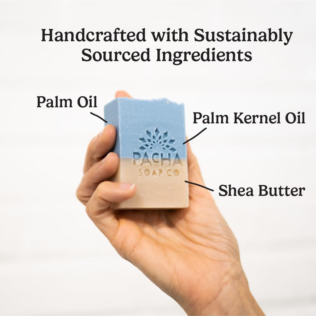 Pacha Soap Co. Sand and Sea Bar Soap — Exfoliating Sea Salt, Volcanic Ash & Pumice (5-Pack, 4 oz Each) | Handcrafted in USA