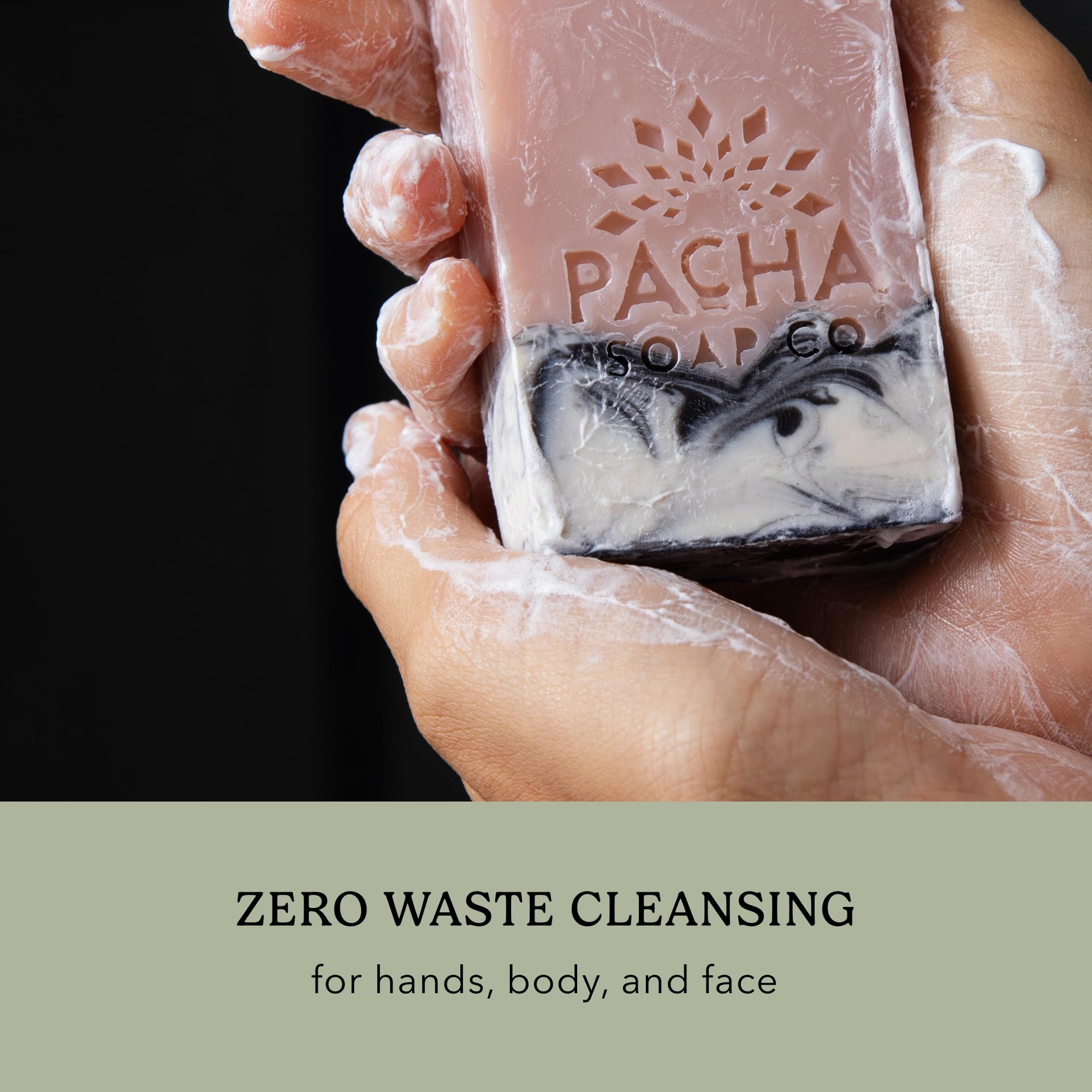 Pacha Soap Co. Bar Soap – Santal & Amber | Hydrating 5-Pack Cleanser (4 oz Each) | Made in USA
