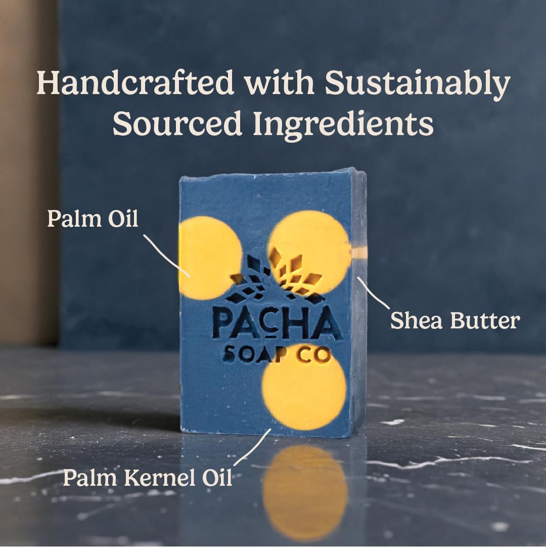 Pacha Soap Co. Lavender & Blue Tansy Bar Soap – Handcrafted 5-Pack (4 oz Each)