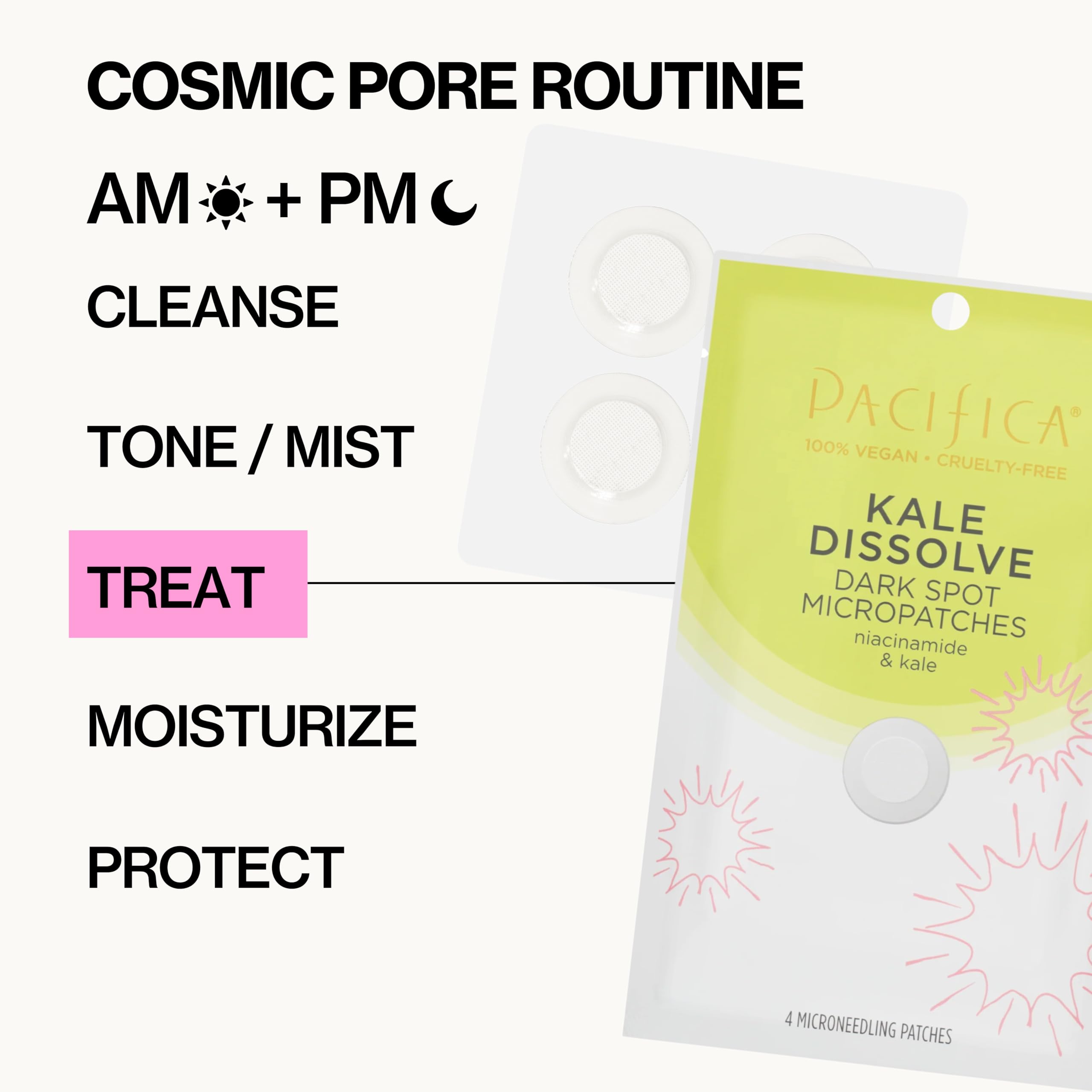 Pacifica Dark Spot Dissolving Micropatches 12-Pack – Niacinamide Tranexamic Kale