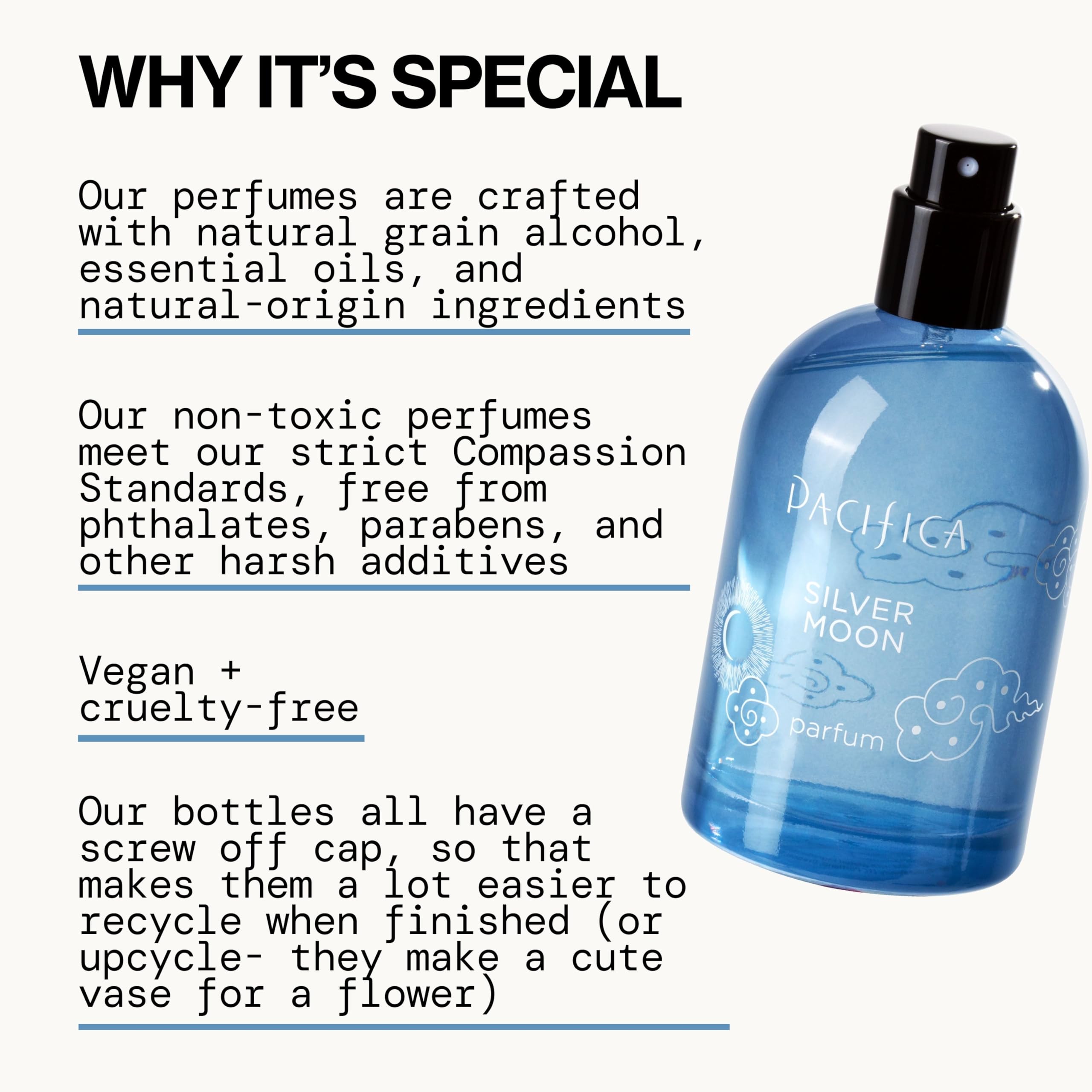 Pacifica Silver Moon Vanilla Almond Spice Perfume – Vegan, Cruelty-Free Eau de Parfum, 2 fl oz