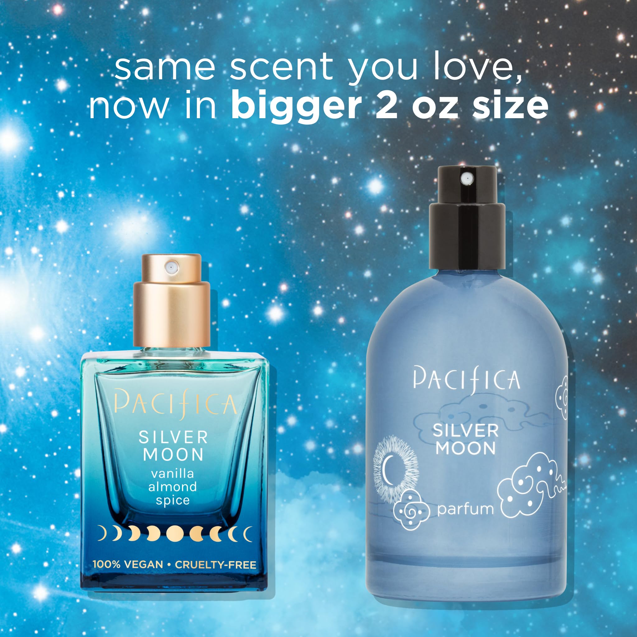 Pacifica Silver Moon Vanilla Almond Spice Perfume – Vegan, Cruelty-Free Eau de Parfum, 2 fl oz