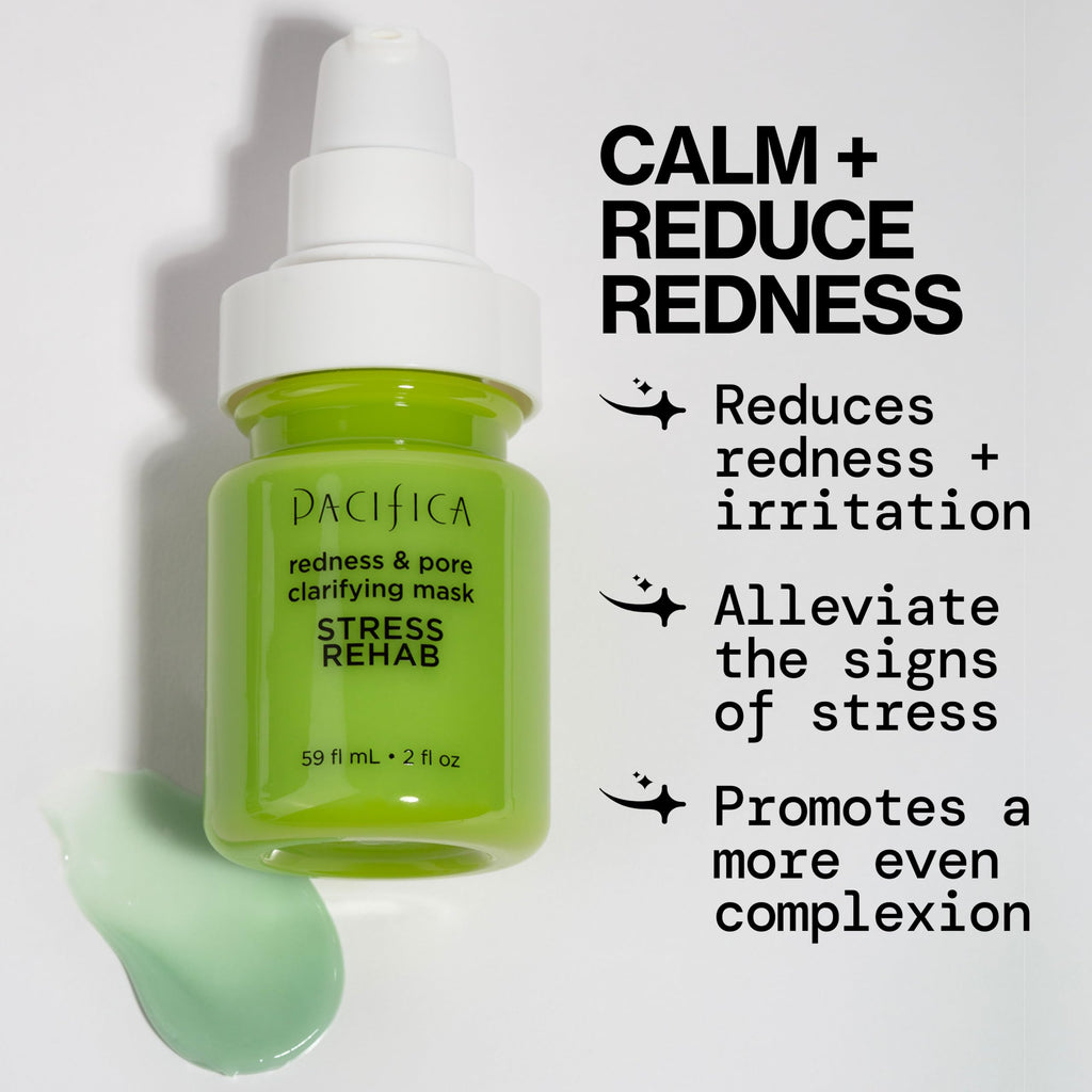 Pacifica Stress Rehab Redness & Pore Clarifying Mask – Niacinamide, Caffeine, Matcha | Vegan & Cruelty-Free