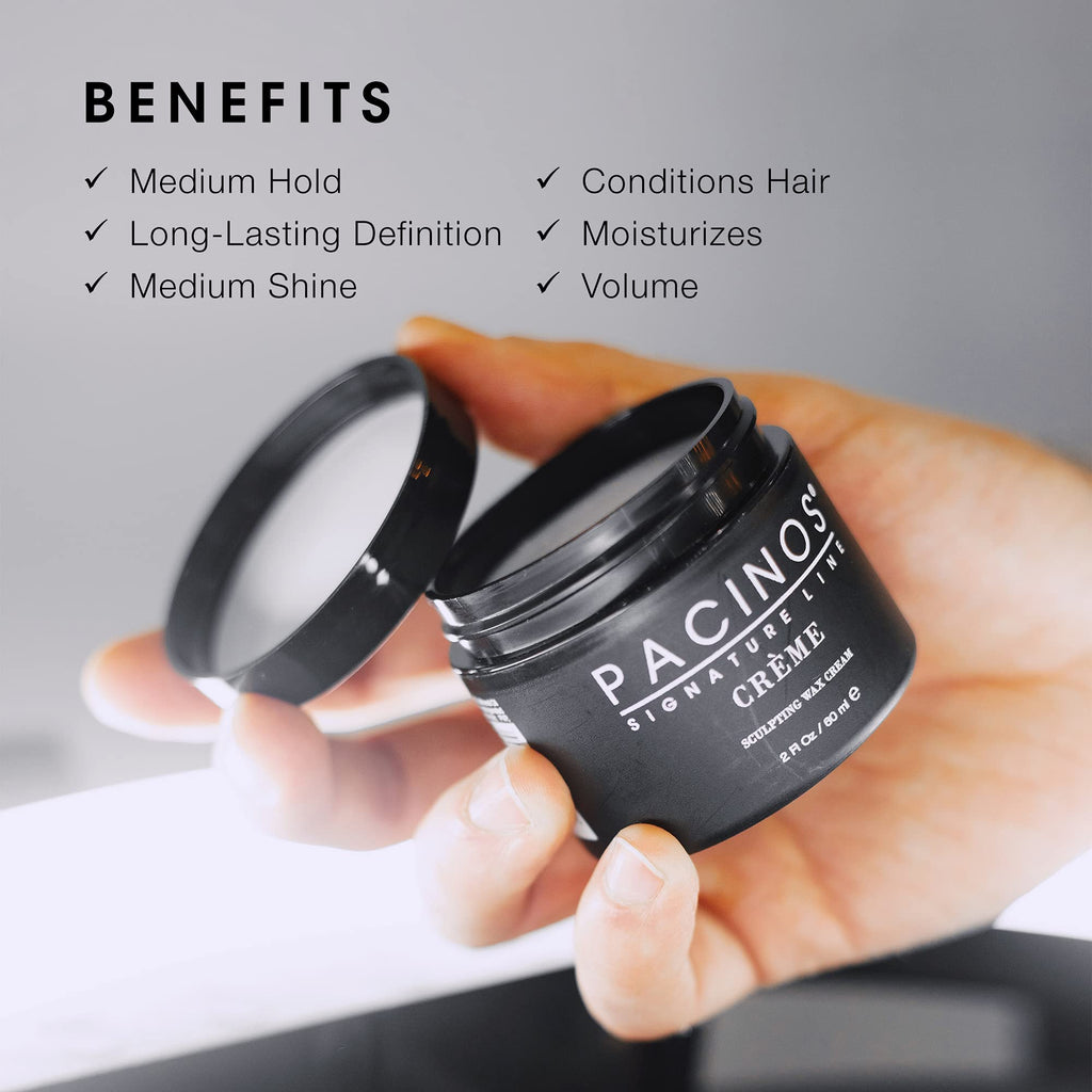 Pacinos Creme Hair Sculpting Wax Cream – Water-Soluble Medium Hold & Natural Shine