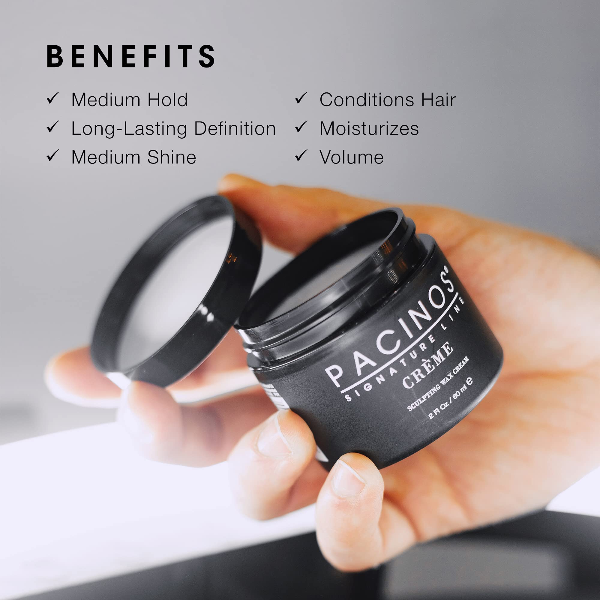 Pacinos Creme Hair Sculpting Wax Cream – Water-Soluble, Medium Shine Hold