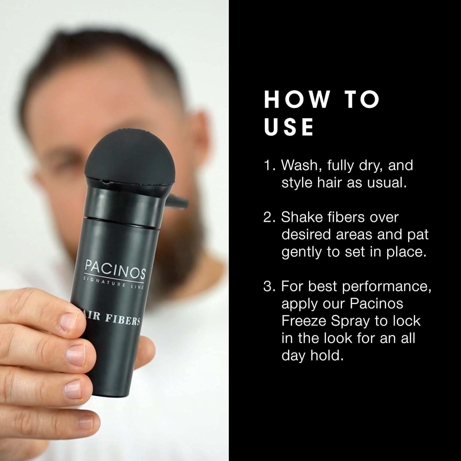 Pacinos Hair Fiber Kit | Conceal Thinning Hair Instantly with Fiber Hold Spray - Dark Brown