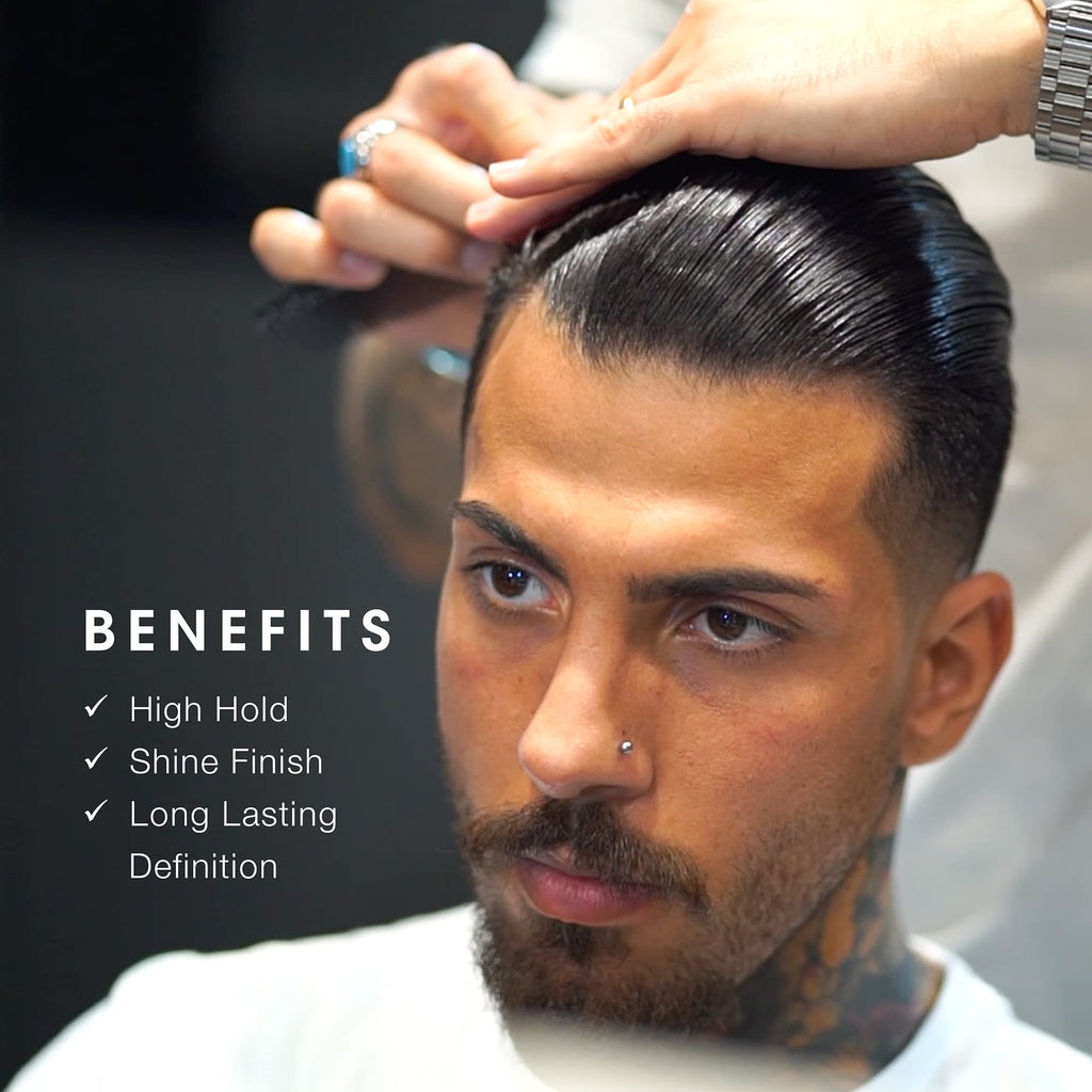 Pacinos Sleek Extra Hold Pomade with Shine | Long-Lasting Definition for All Hair Types | 2 oz