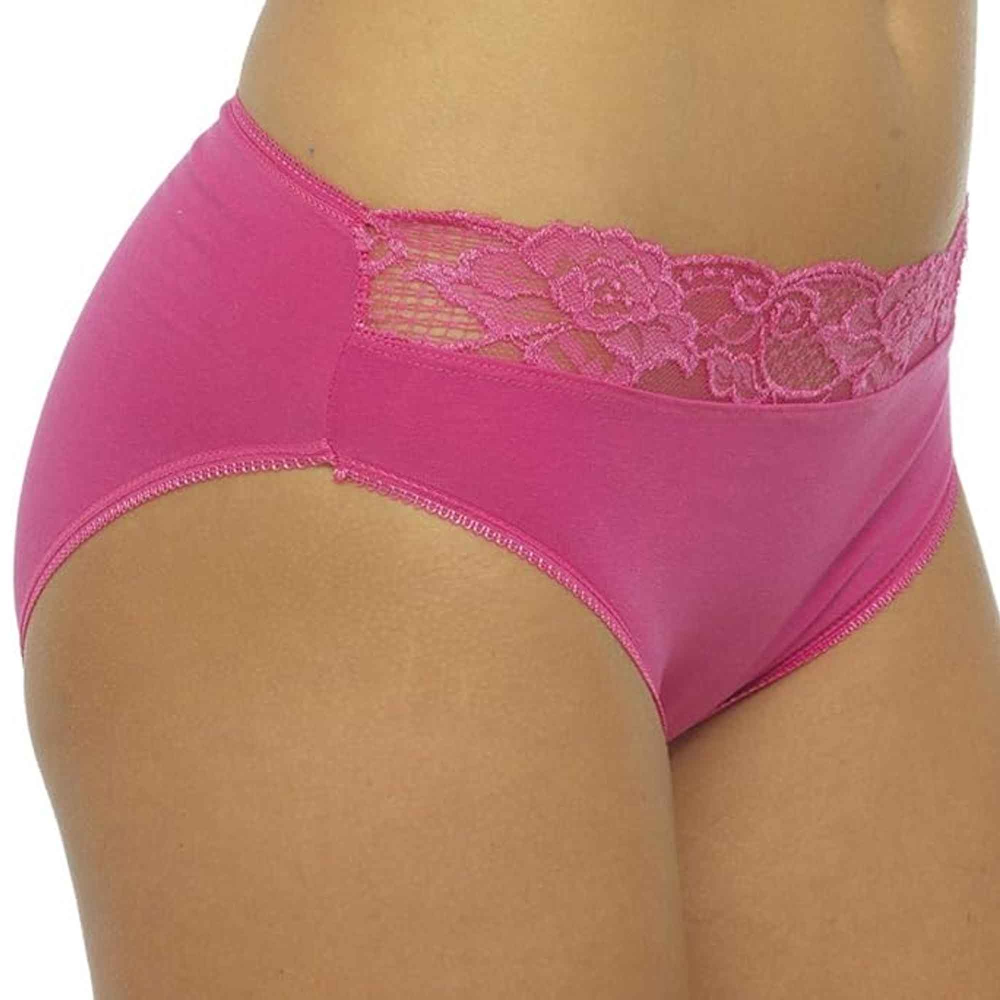 Daisy Dreamer Pack Of 10 Cotton Rich Lace Brief Knickers For Women With Stretch Waistband